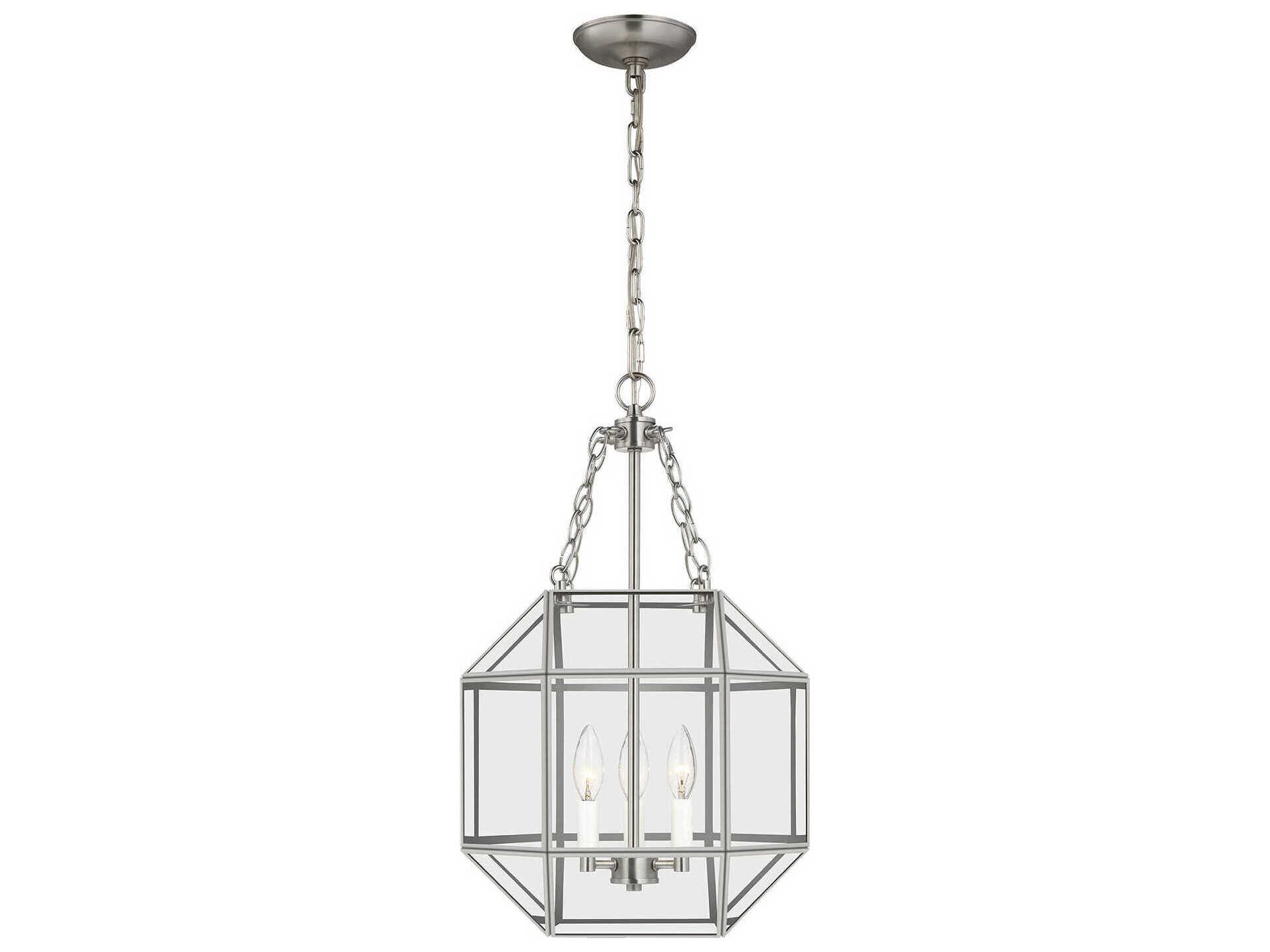 Visual Comfort Studio Morrison 3-Light Brushed Nickel Lantern Pendant