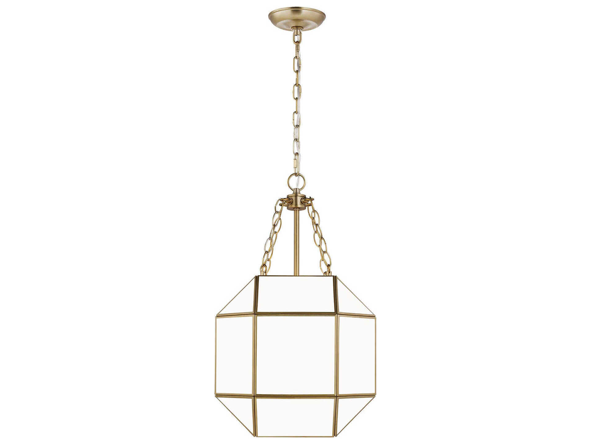 Visual Comfort Studio Morrison 3-Light Satin Brass Lantern Pendant