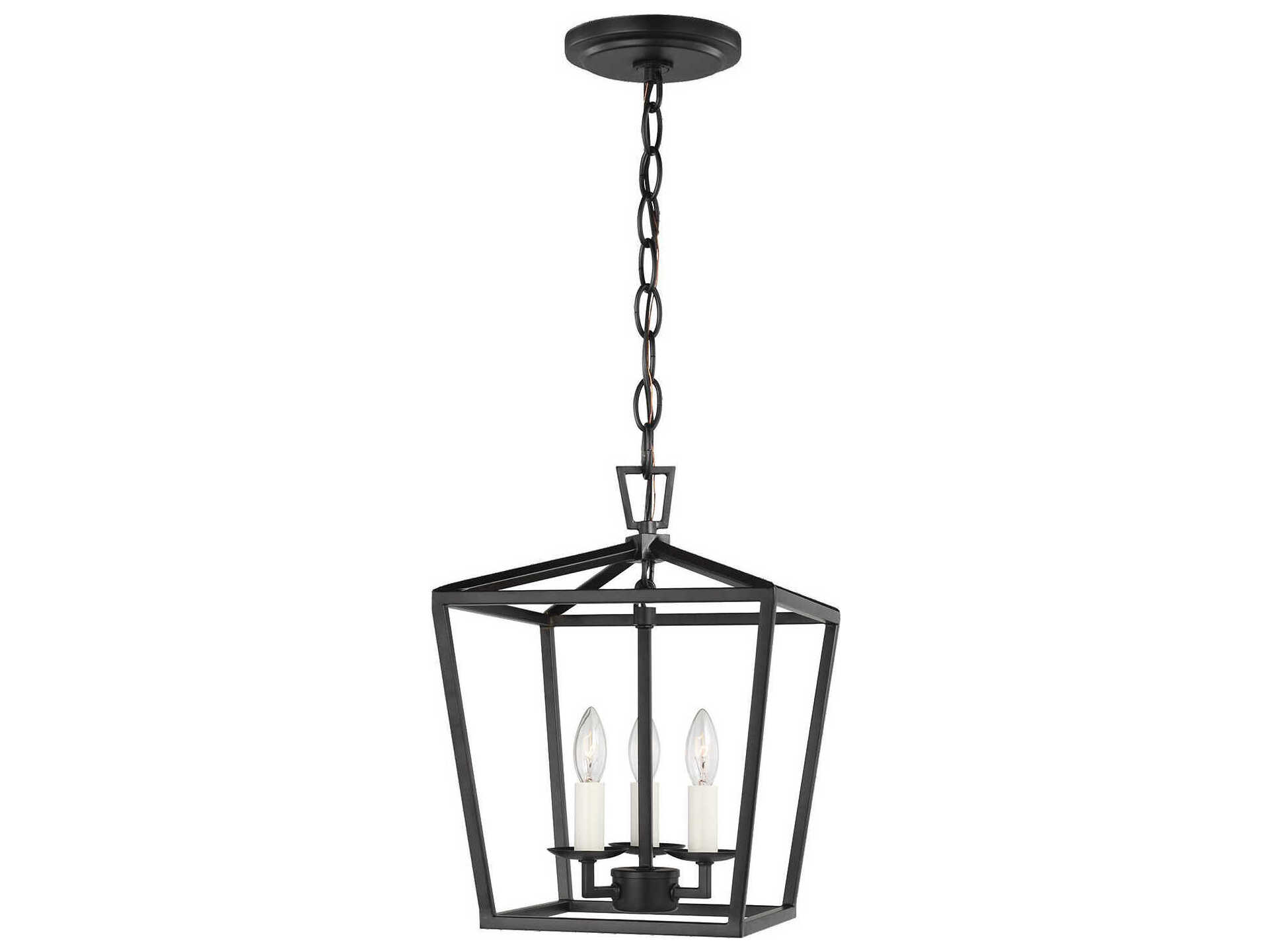 Visual Comfort Studio Dianna 3-Light Midnight Black Lantern Mini Pendant