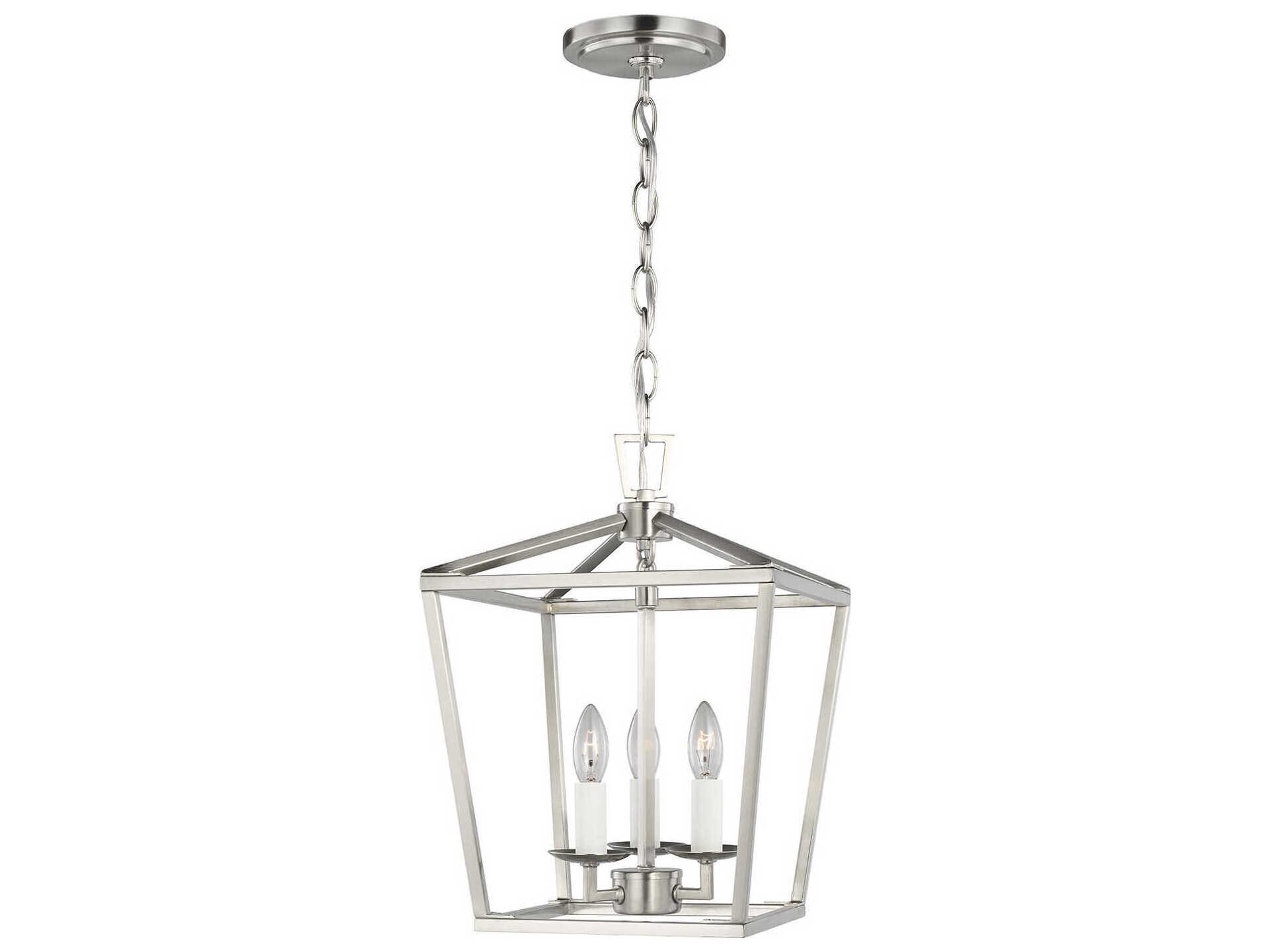 Visual Comfort Studio Dianna 3-Light Brushed Nickel Lantern Mini Pendant