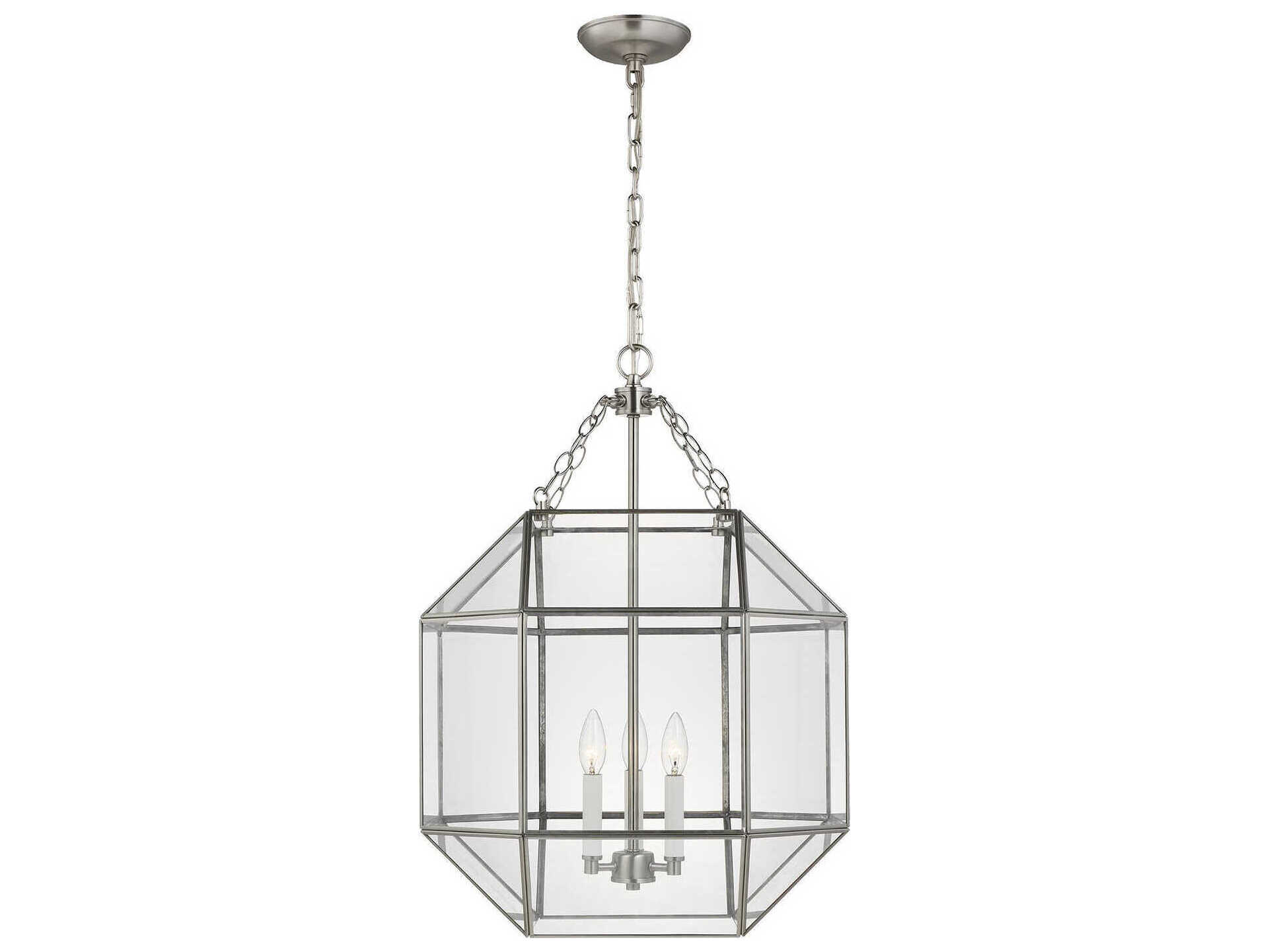 Visual Comfort Studio Morrison 3-Light Brushed Nickel Lantern Pendant