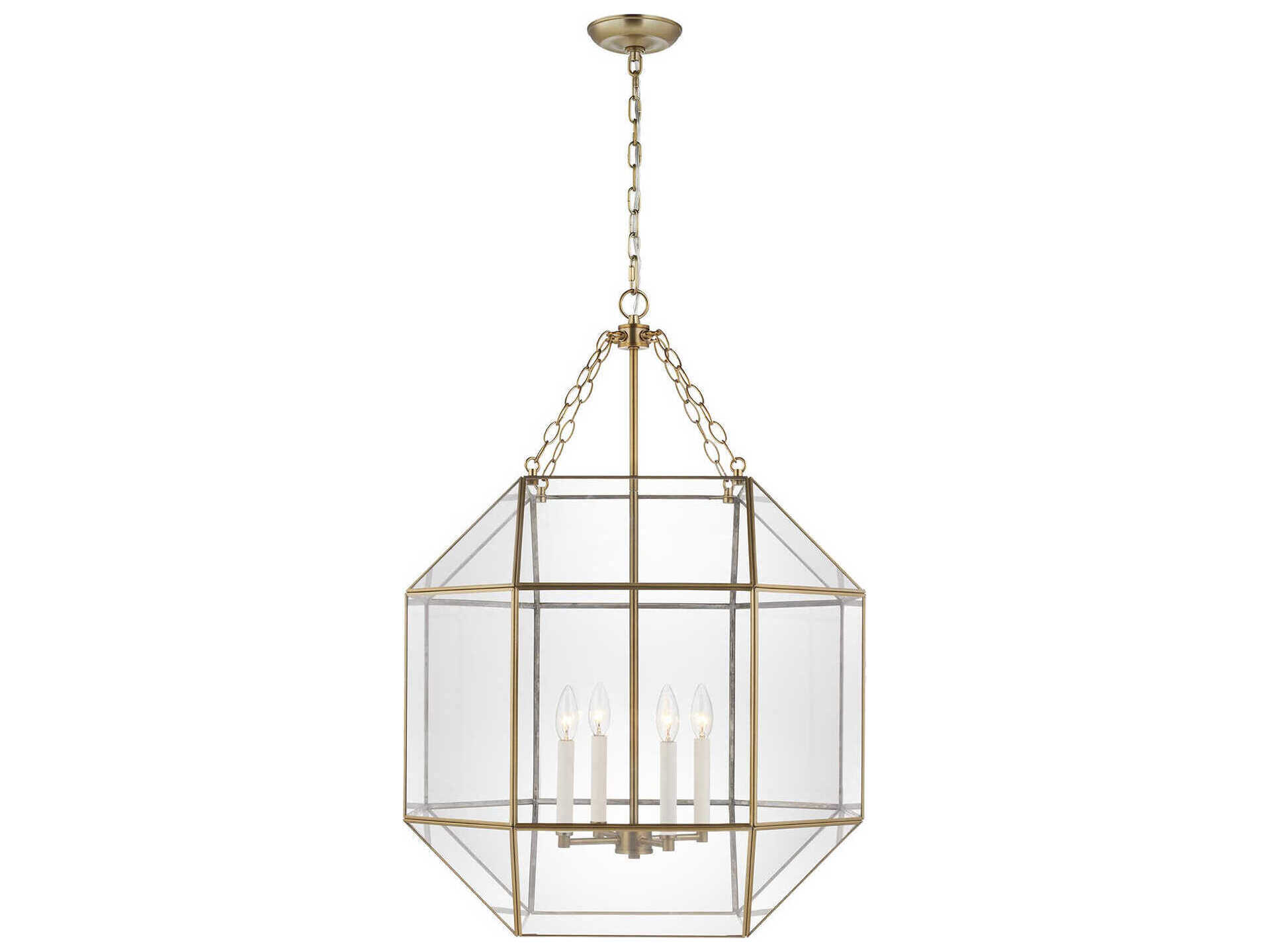 Visual Comfort Studio Morrison 4-Light Satin Brass Lantern Pendant