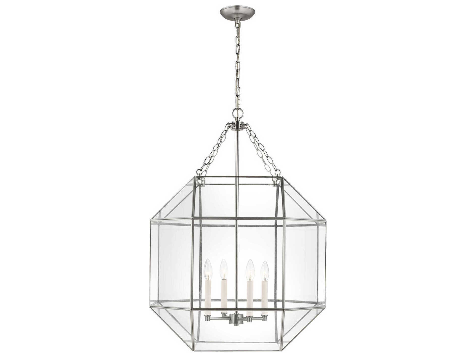 Visual Comfort Studio Morrison 4-Light Brushed Nickel Lantern Pendant