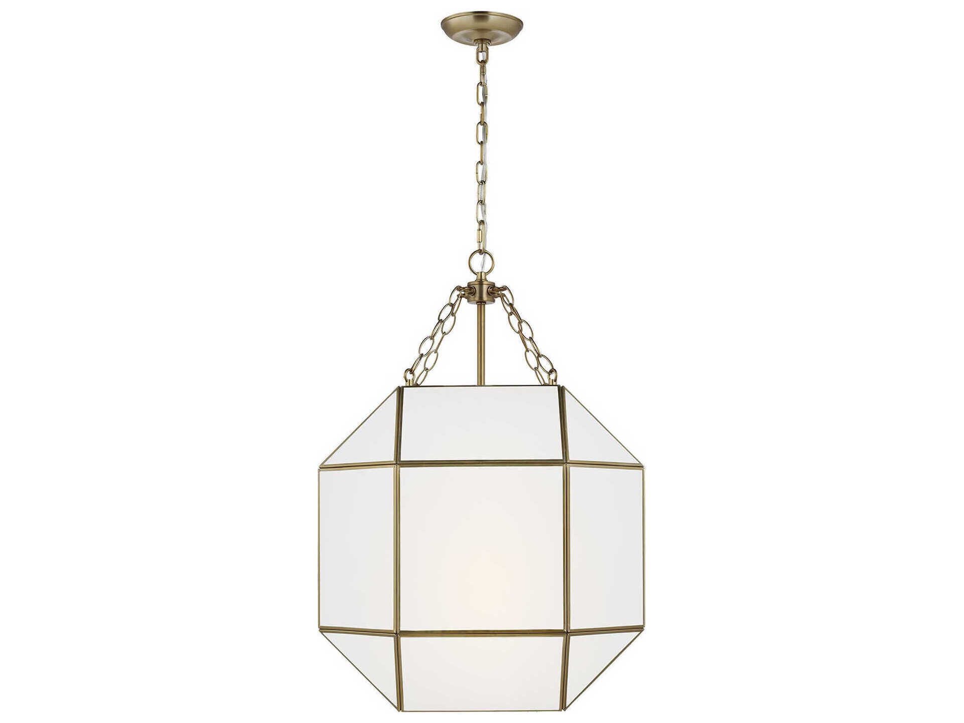 Visual Comfort Studio Morrison 3-Light Satin Brass Lantern Pendant
