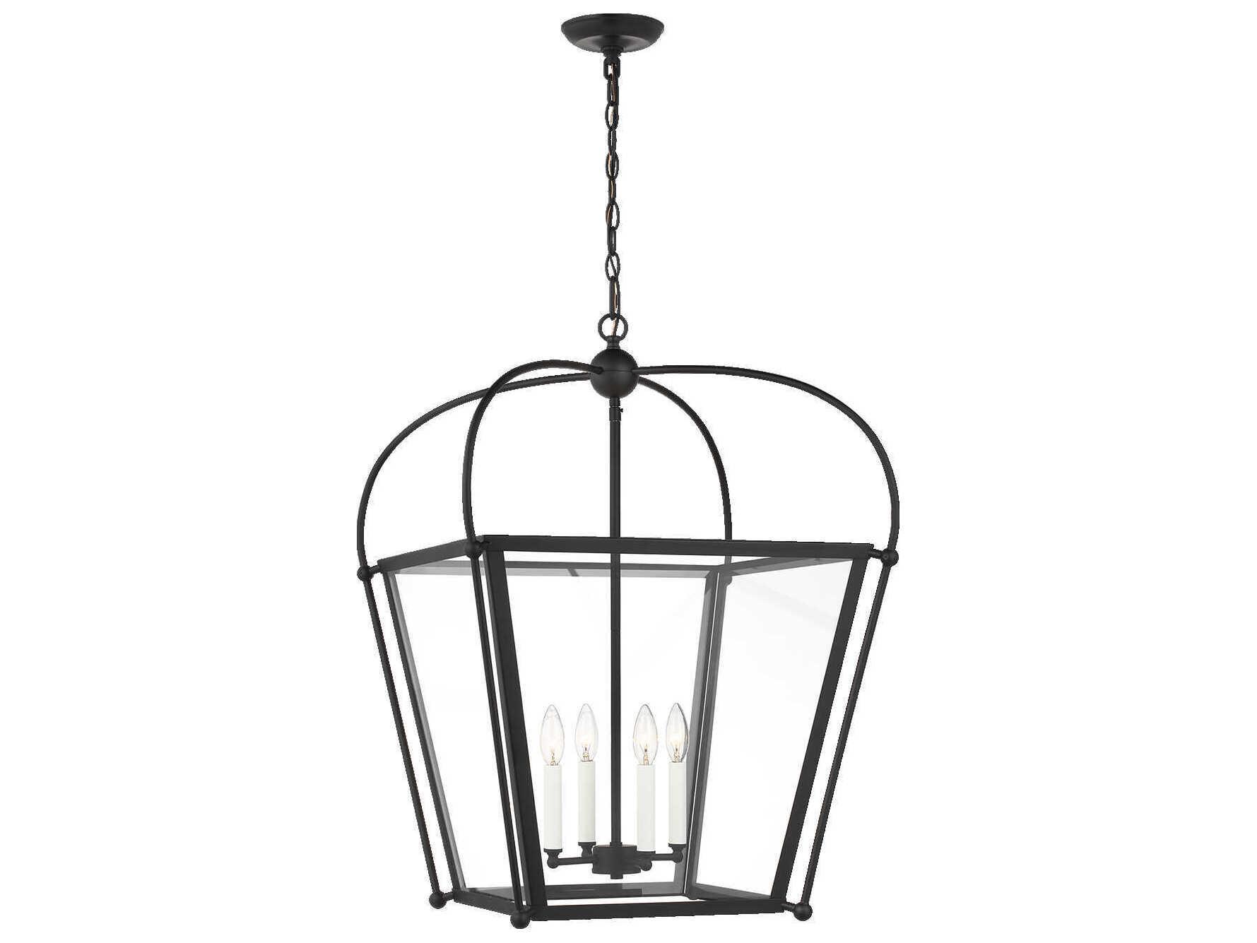 Visual Comfort Studio Charleston 4-Light Midnight Black Lantern Pendant