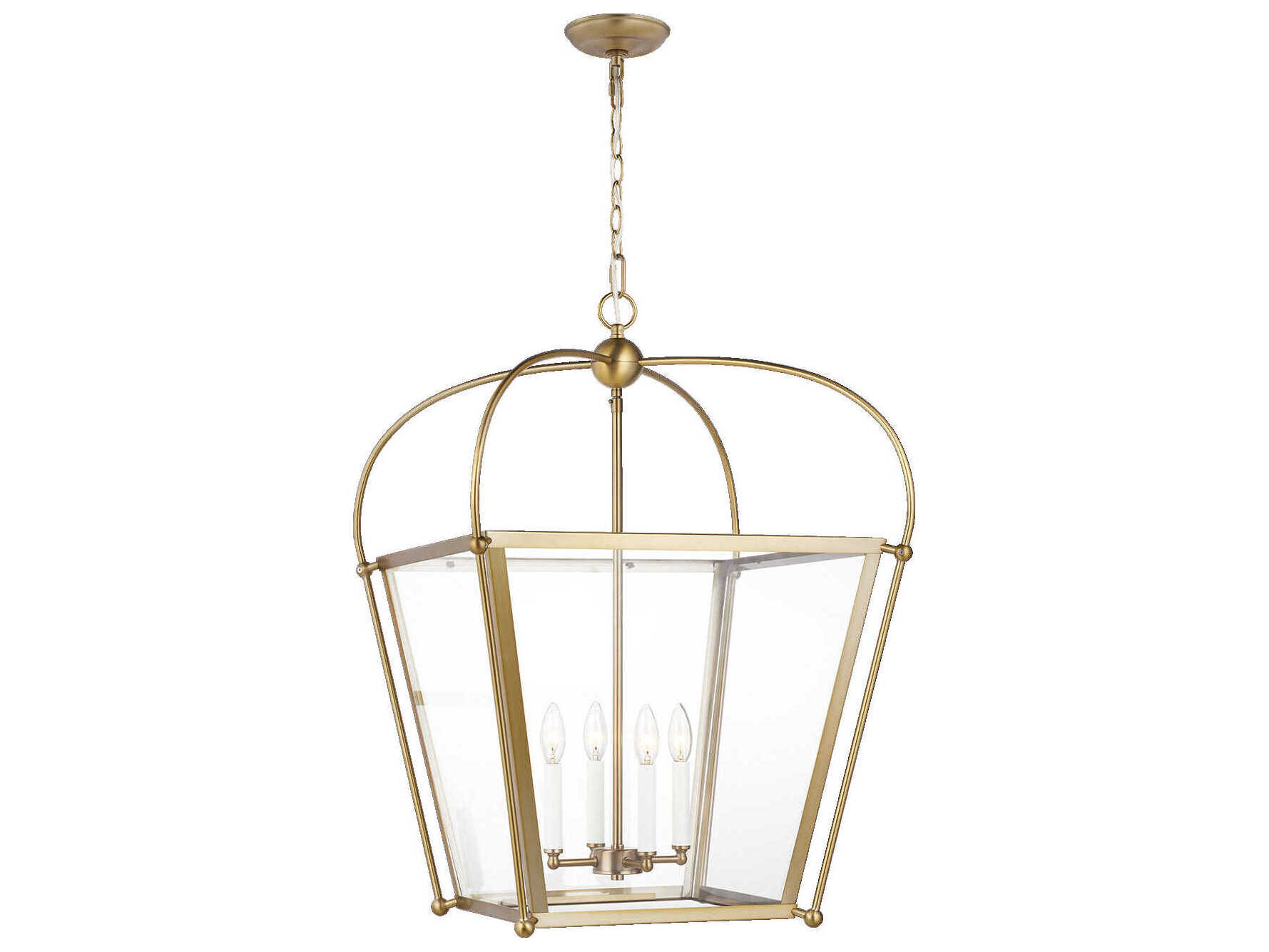 Visual Comfort Studio Charleston 4-Light Satin Brass Lantern Pendant