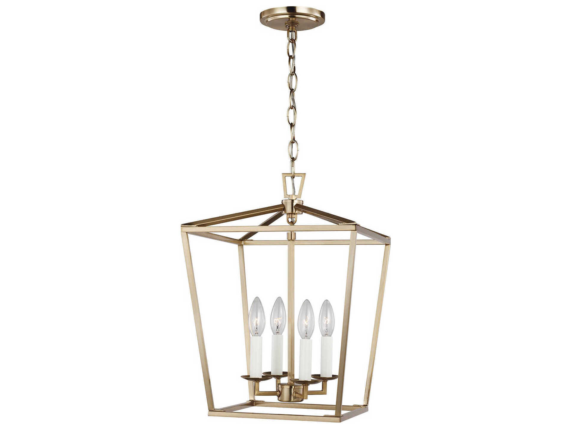 Visual Comfort Studio Dianna 4-Light Satin Brass Lantern Pendant