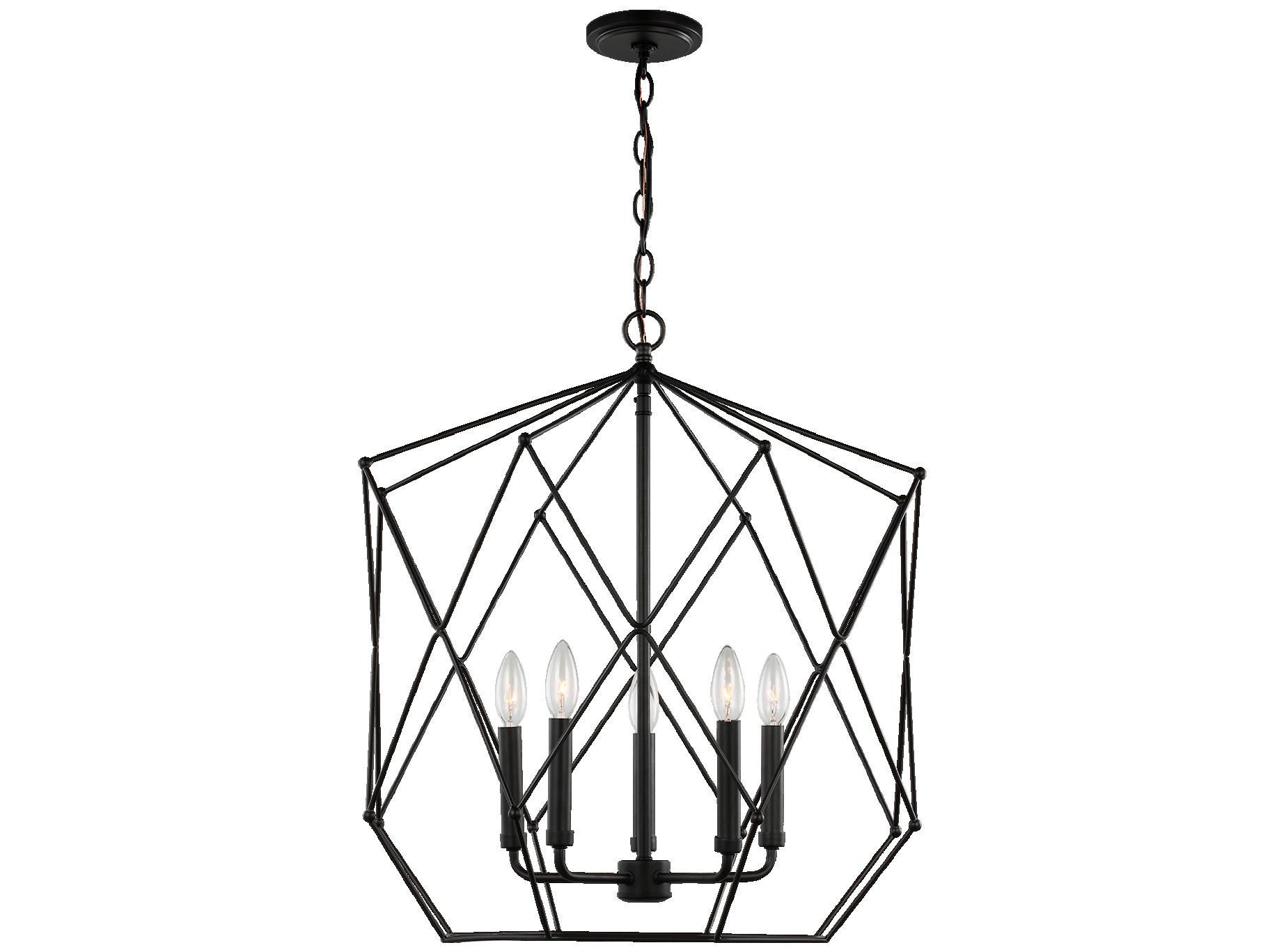 Visual Comfort Studio Zarra 5-Light Midnight Black Geometric Pendant