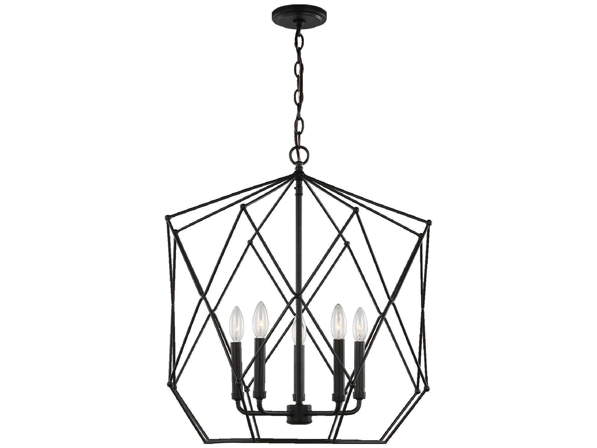 Visual Comfort Studio Zarra 5-Light Midnight Black Geometric Pendant