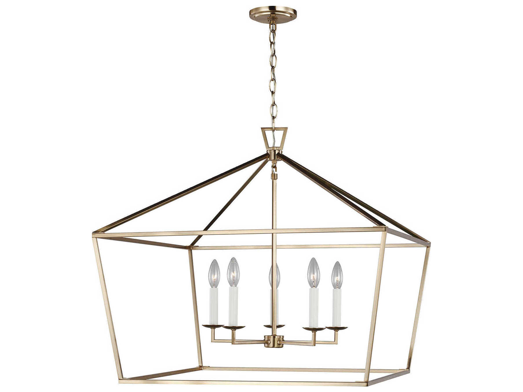Visual Comfort Studio Dianna 5-Light Satin Brass Lantern Pendant