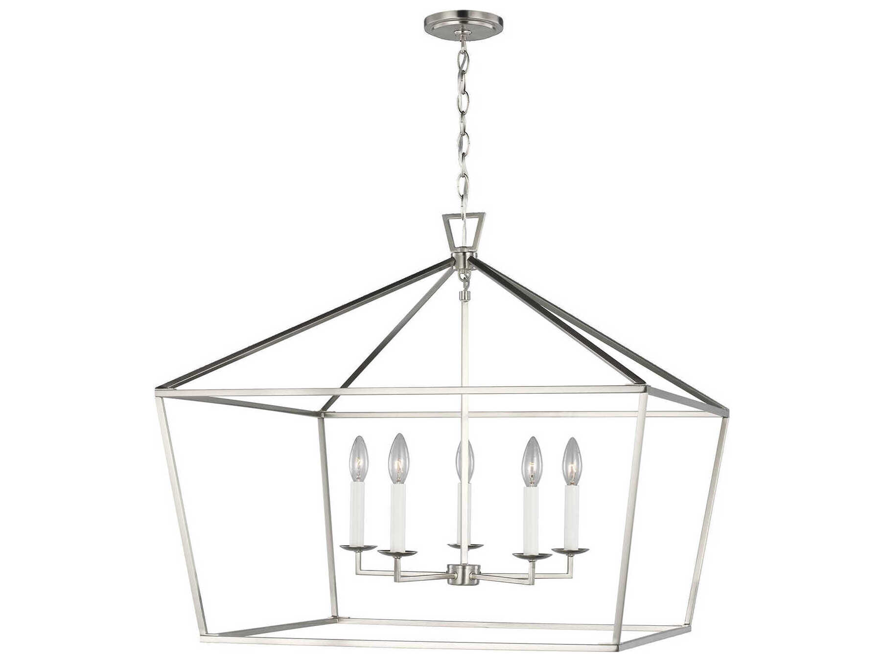 Visual Comfort Studio Dianna 5-Light Brushed Nickel Lantern Pendant