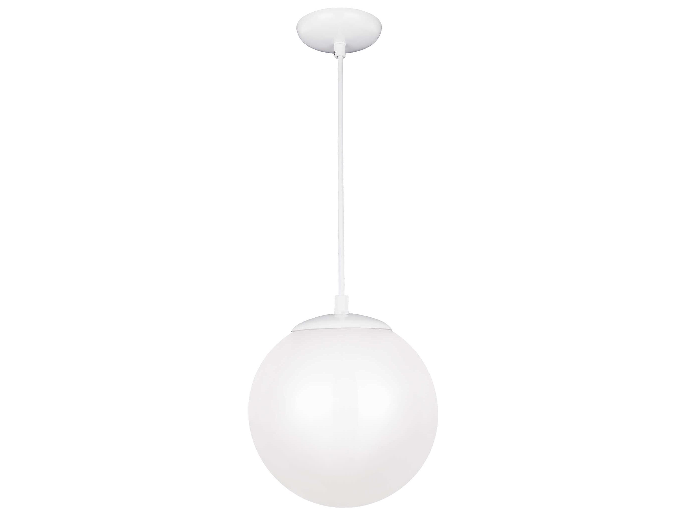 Visual Comfort Studio Leo 1-Light White Globe Mini Pendant