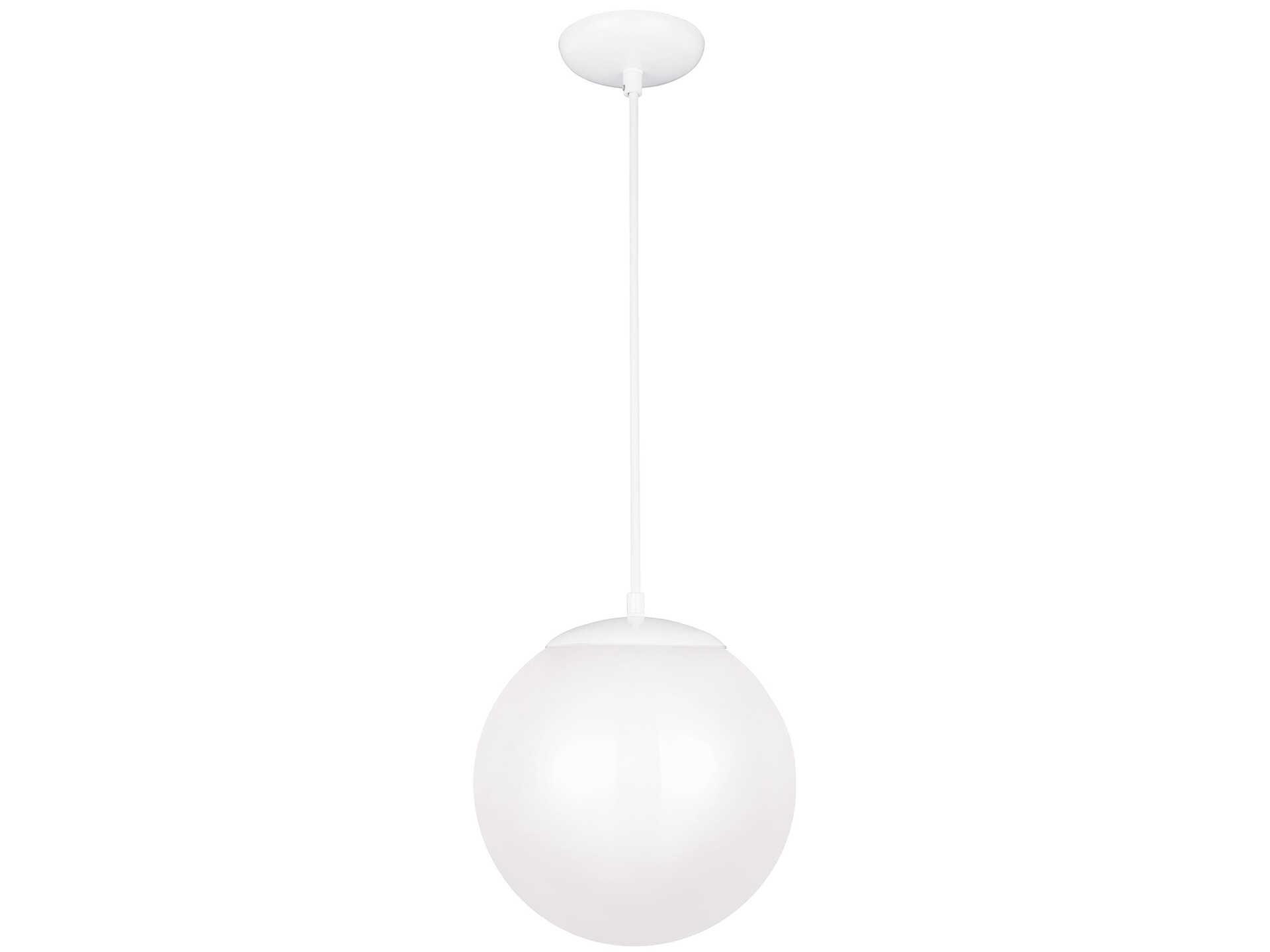 Visual Comfort Studio Leo 1-Light White Globe Mini Pendant