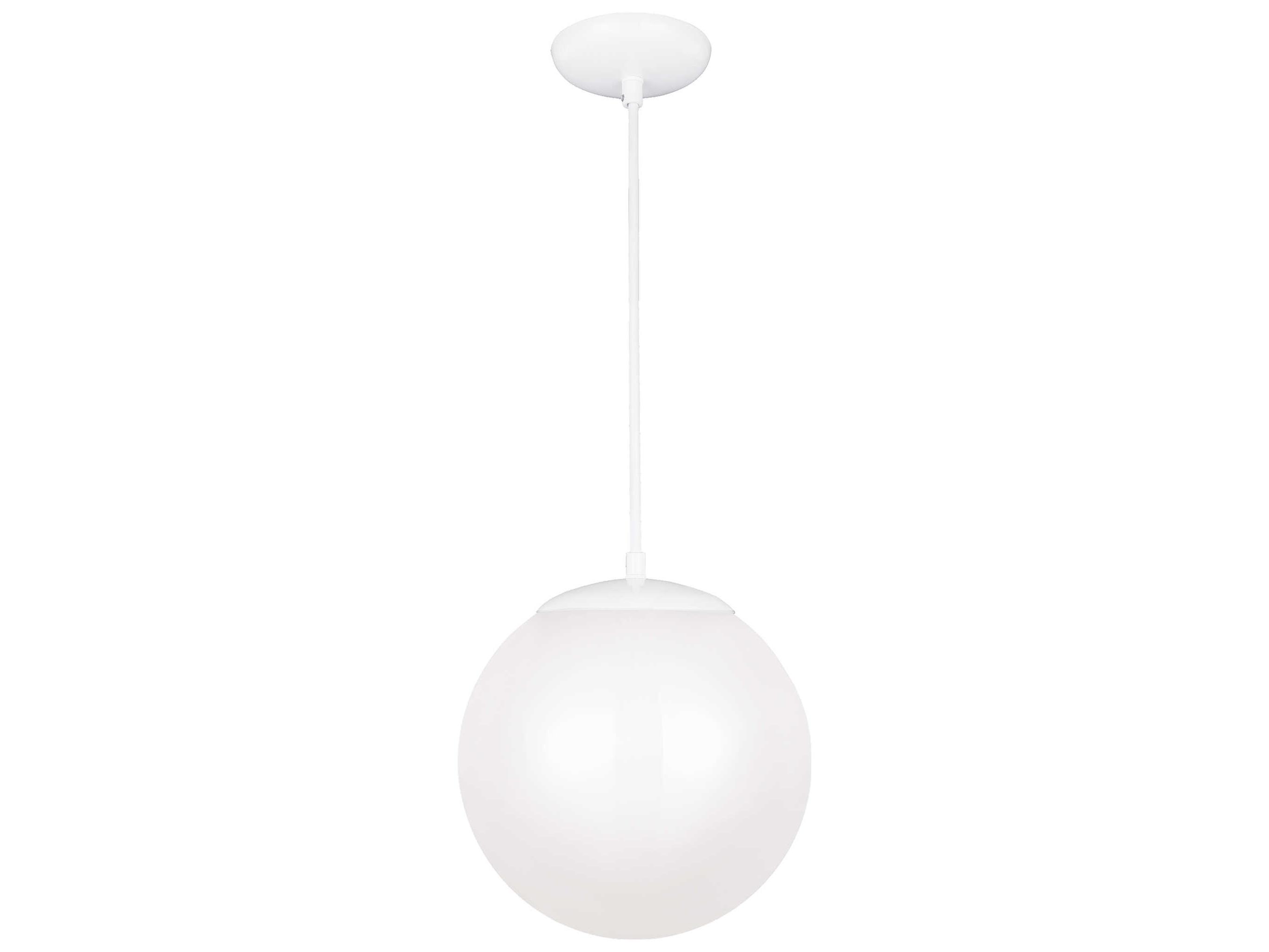 Visual Comfort Studio Leo 1-Light White Globe Mini Pendant