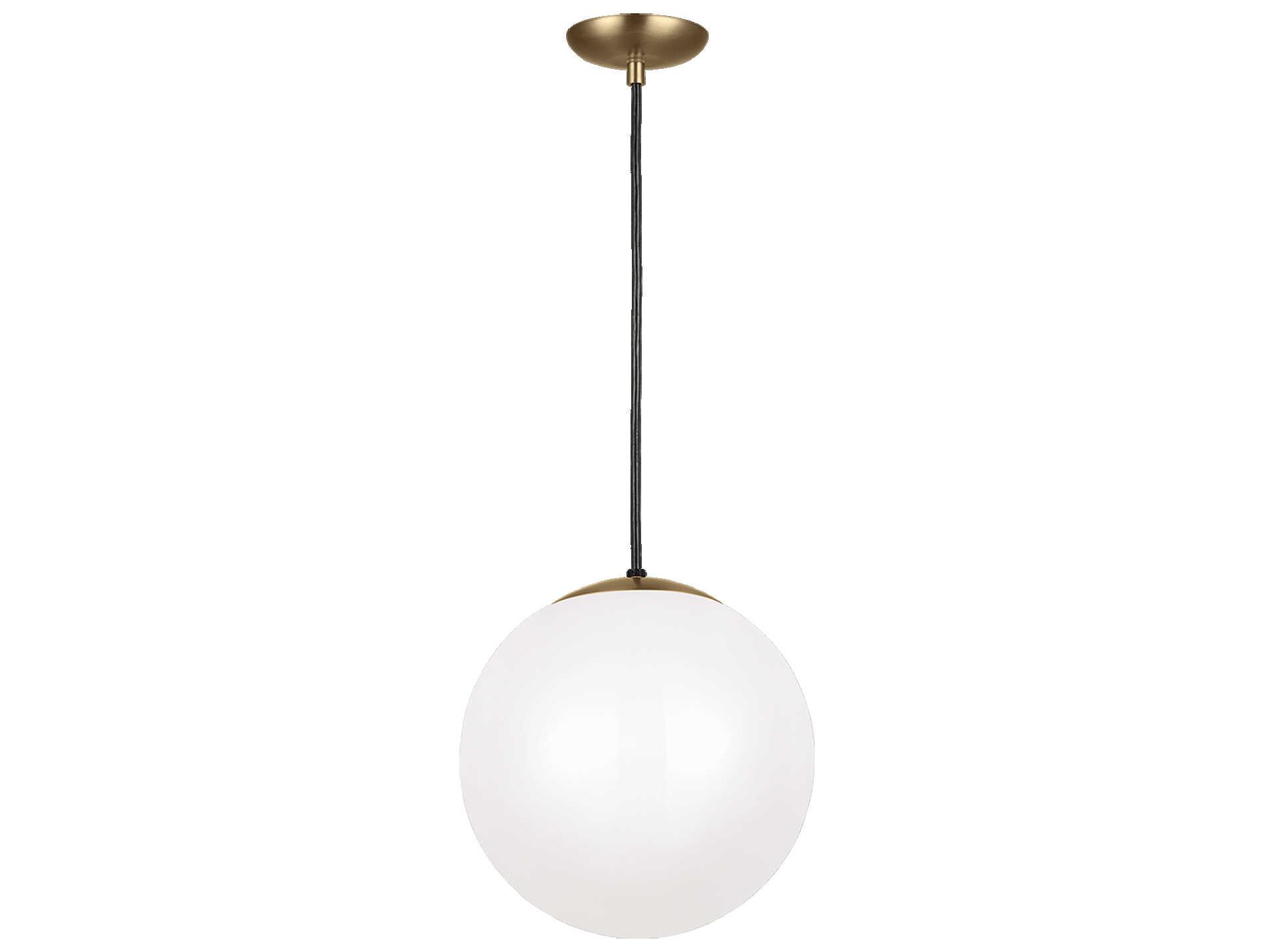 Visual Comfort Studio Leo 1-Light Satin Brass Globe Pendant