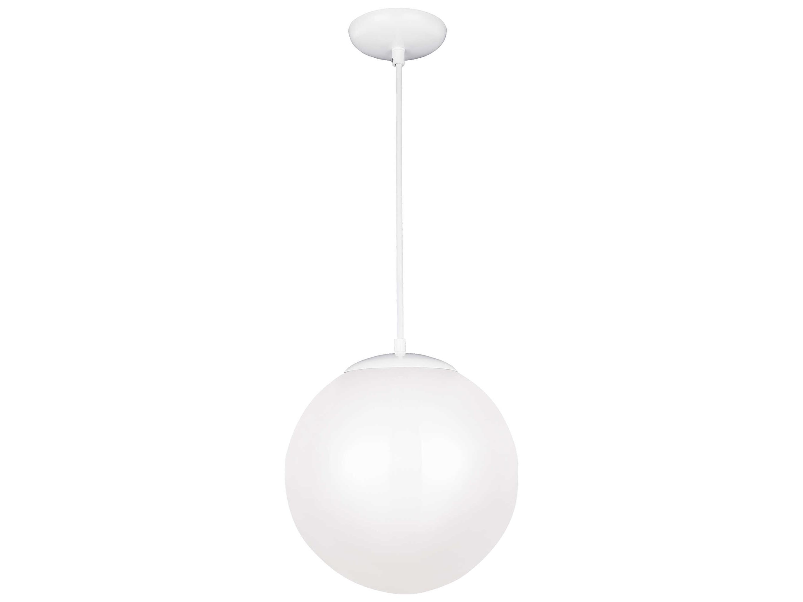 Visual Comfort Studio Leo 1-Light White Globe Pendant