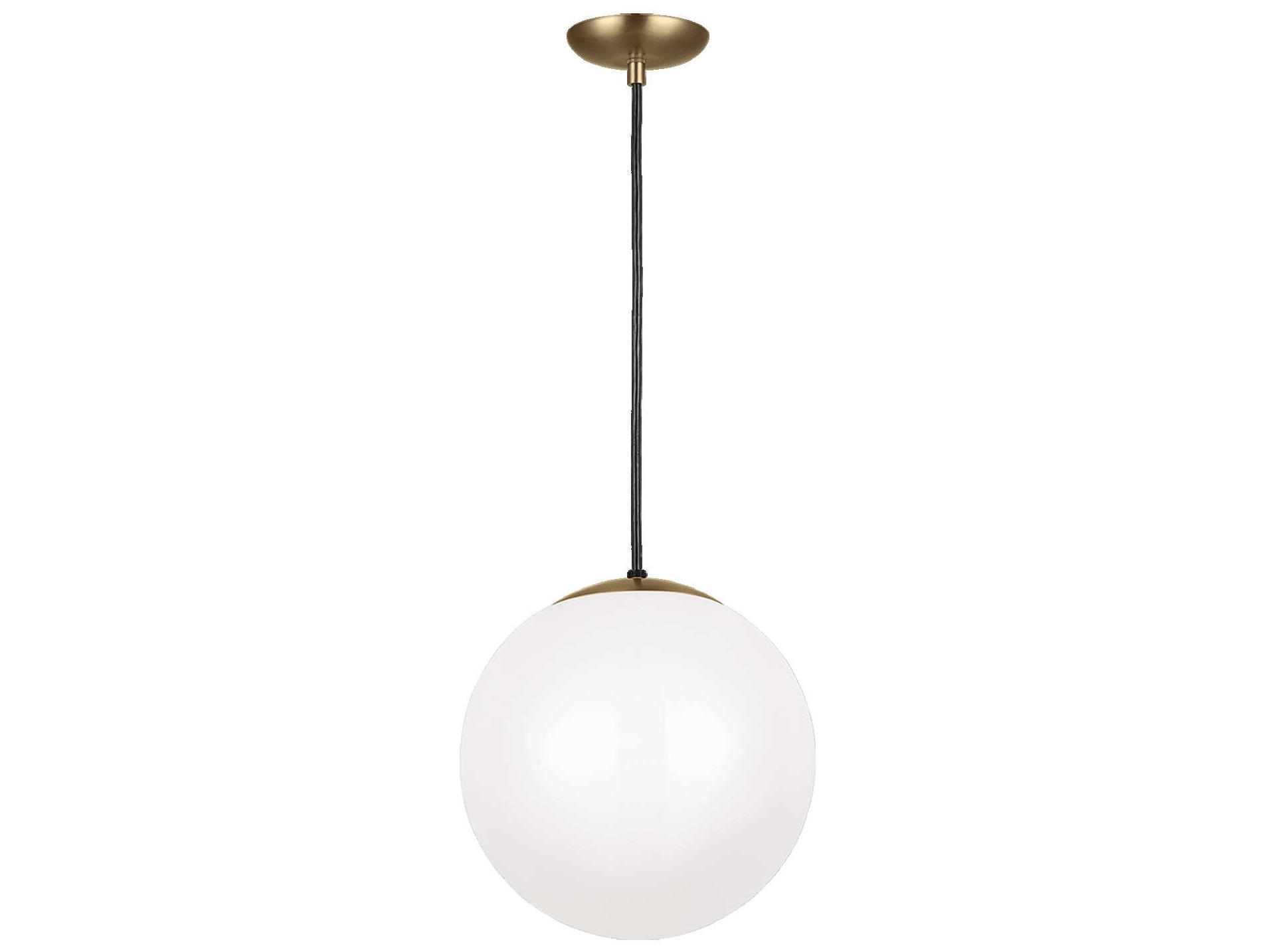 Visual Comfort Studio Leo 1-Light Satin Brass Globe Pendant