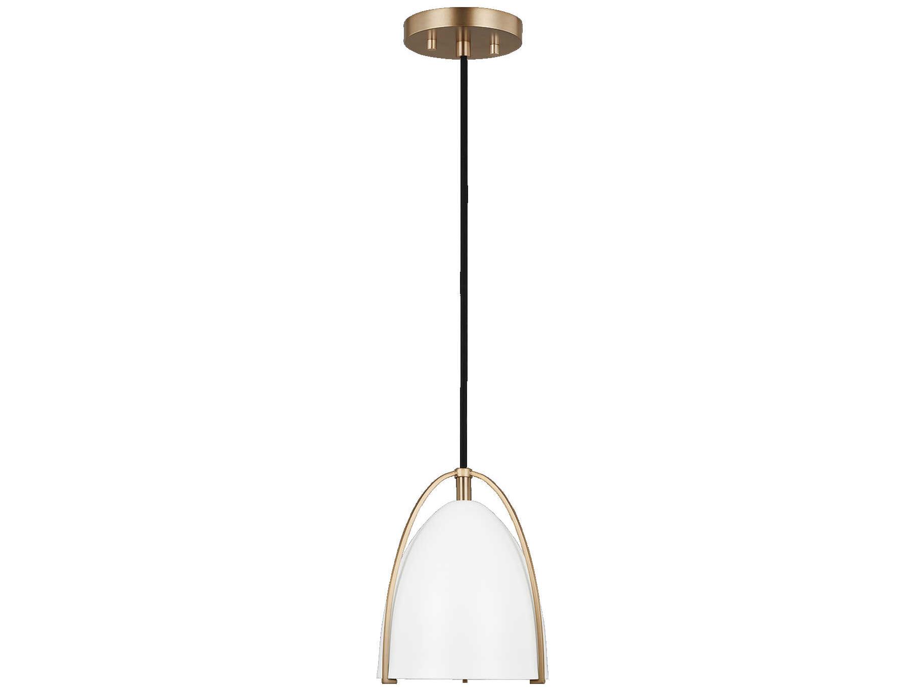 Visual Comfort Studio Norman 1-Light Satin Brass Mini Pendant