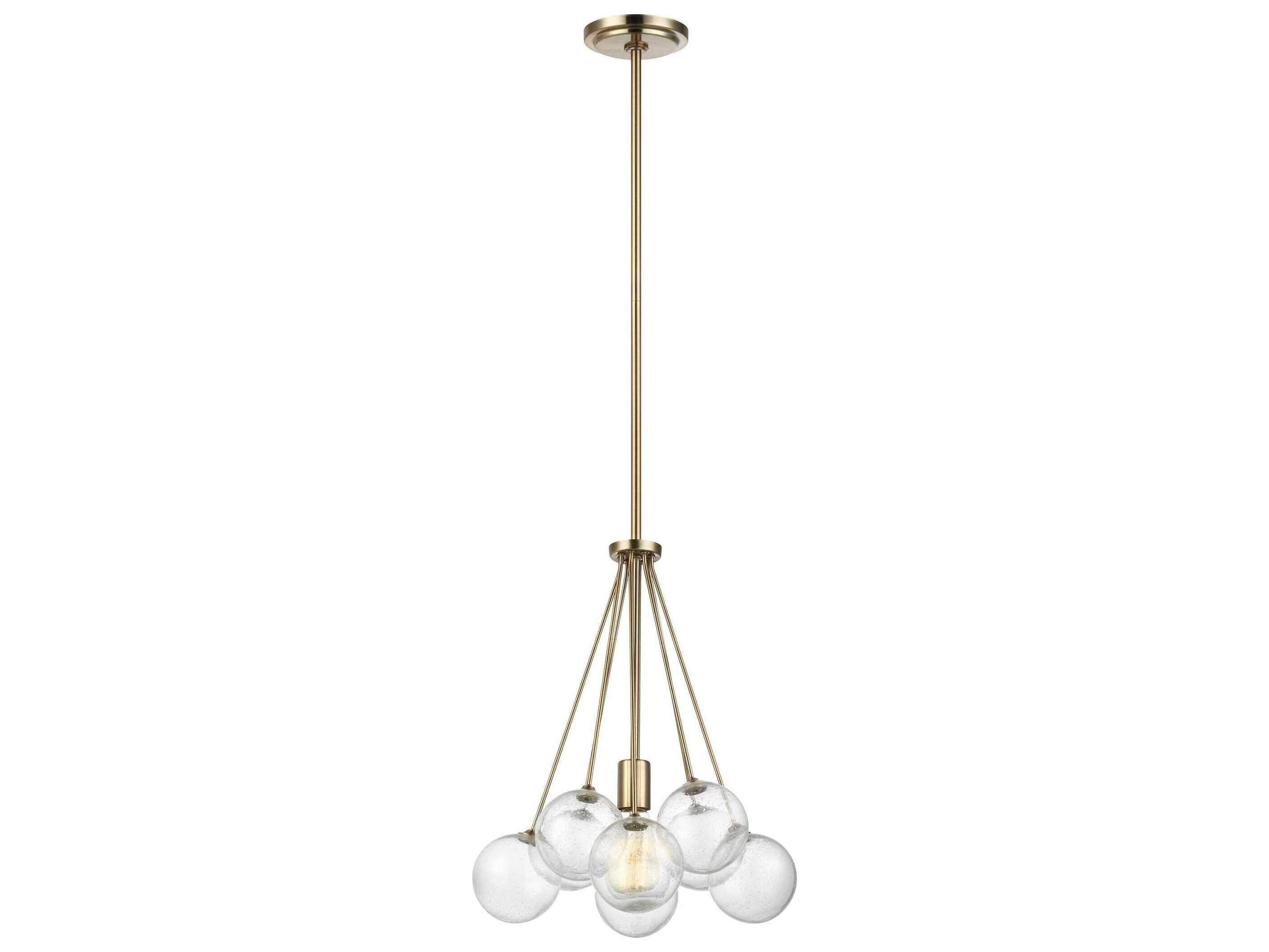 Visual Comfort Studio Bronzeville 1-Light Satin Brass Globe Pendant