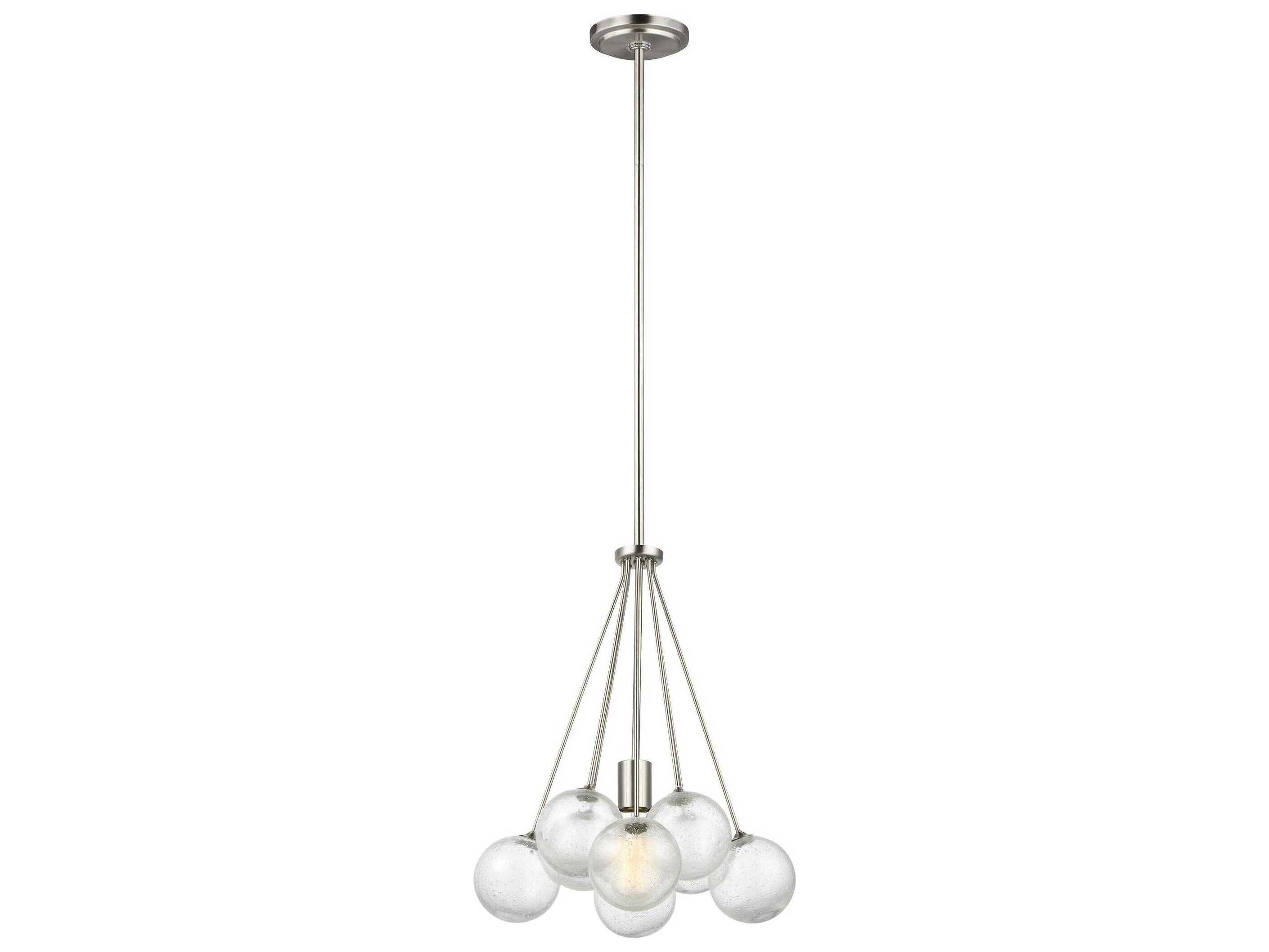 Visual Comfort Studio Bronzeville 1-Light Brushed Nickel Globe Pendant