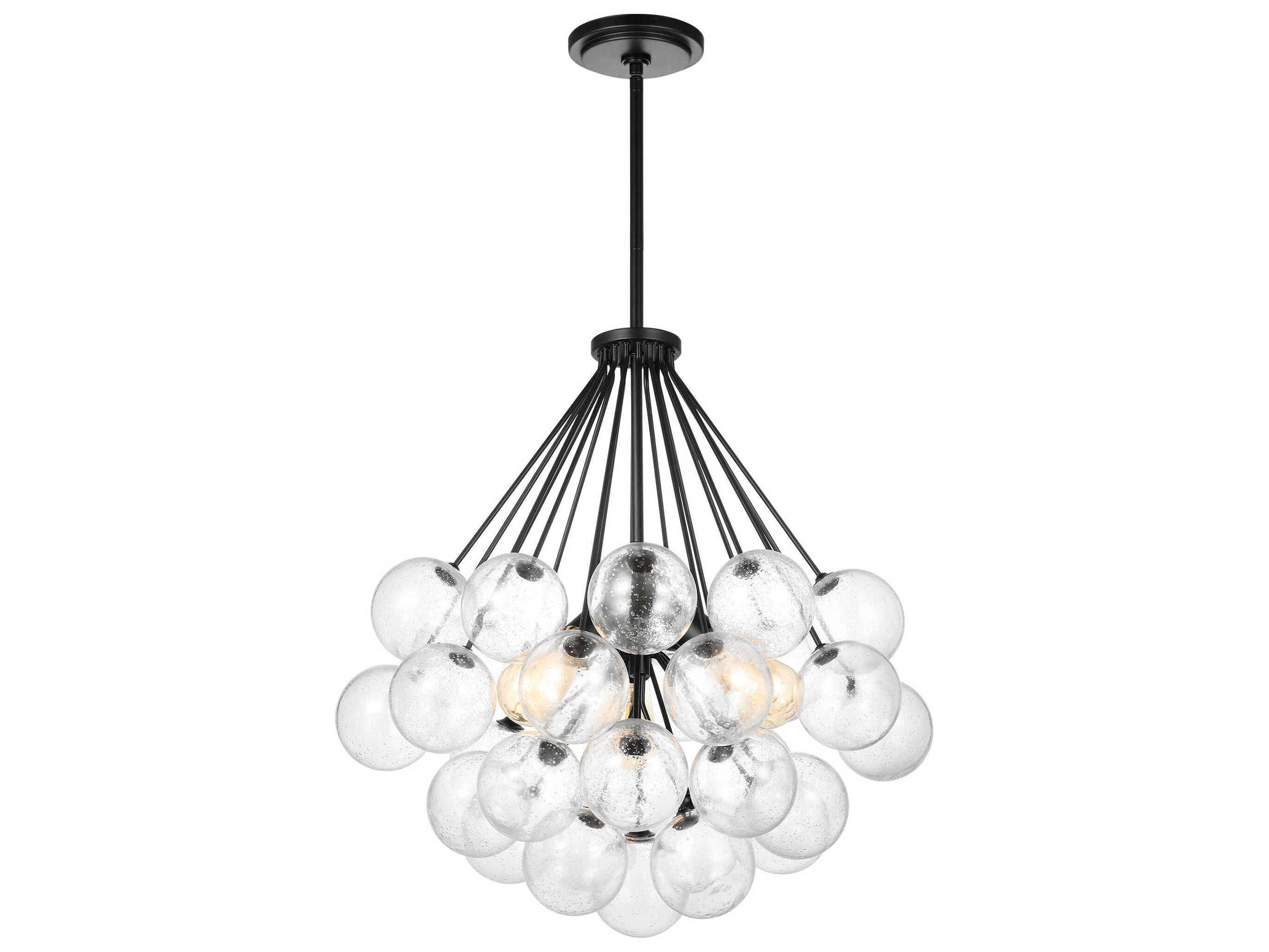 Visual Comfort Studio Bronzeville 3-Light Midnight Black Globe Pendant