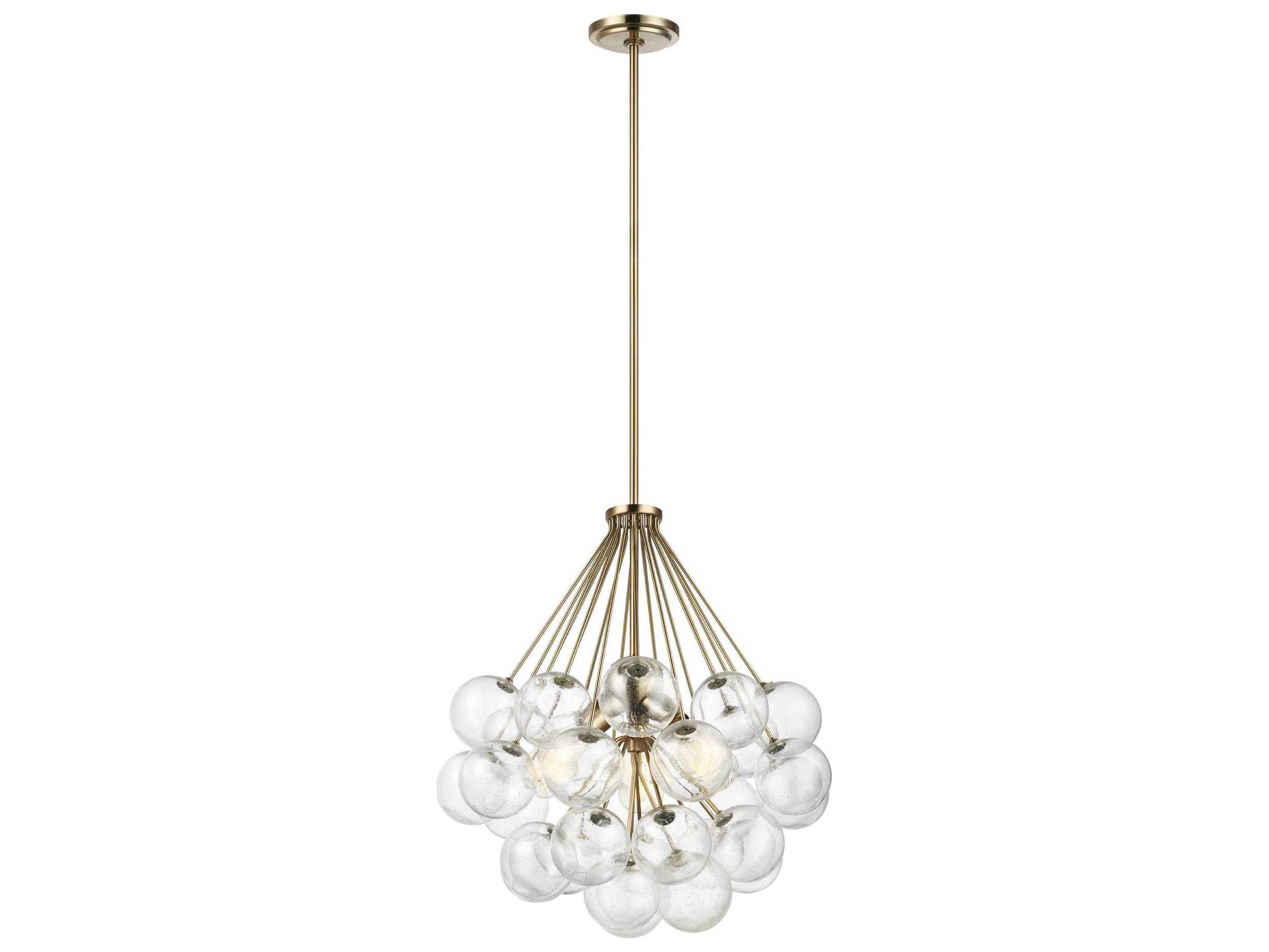 Visual Comfort Studio Bronzeville 3-Light Satin Brass Globe Pendant