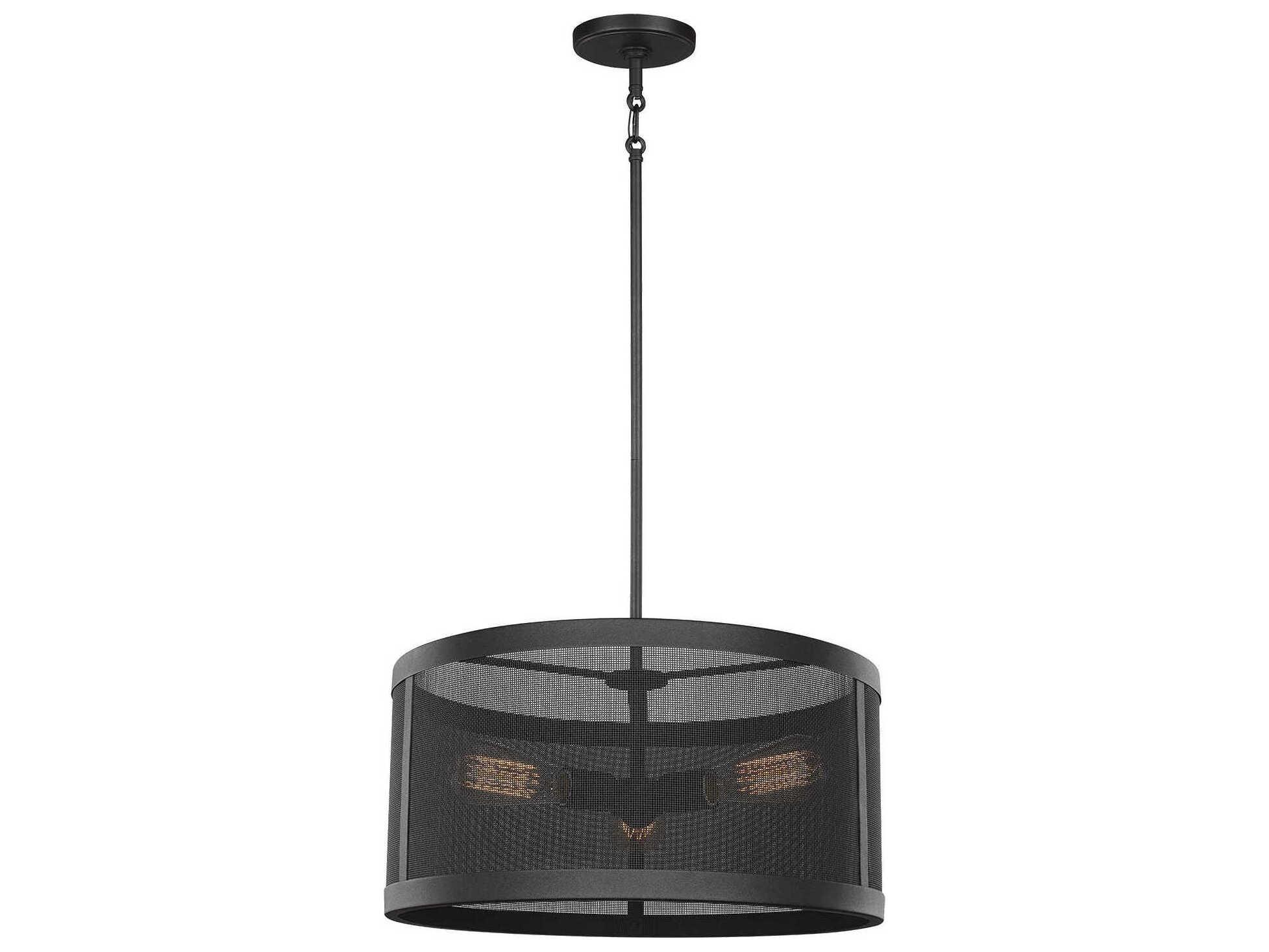 Visual Comfort Studio Gereon 3-Light Black Pendant