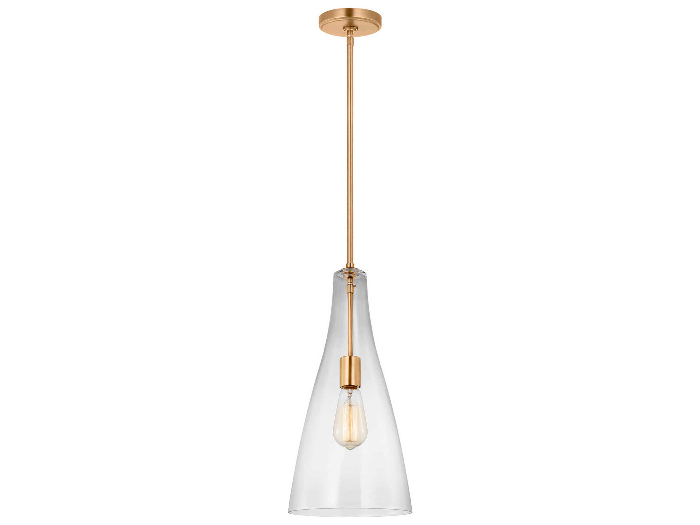 Visual Comfort Studio Arilda 1-Light Satin Brass Mini Pendant