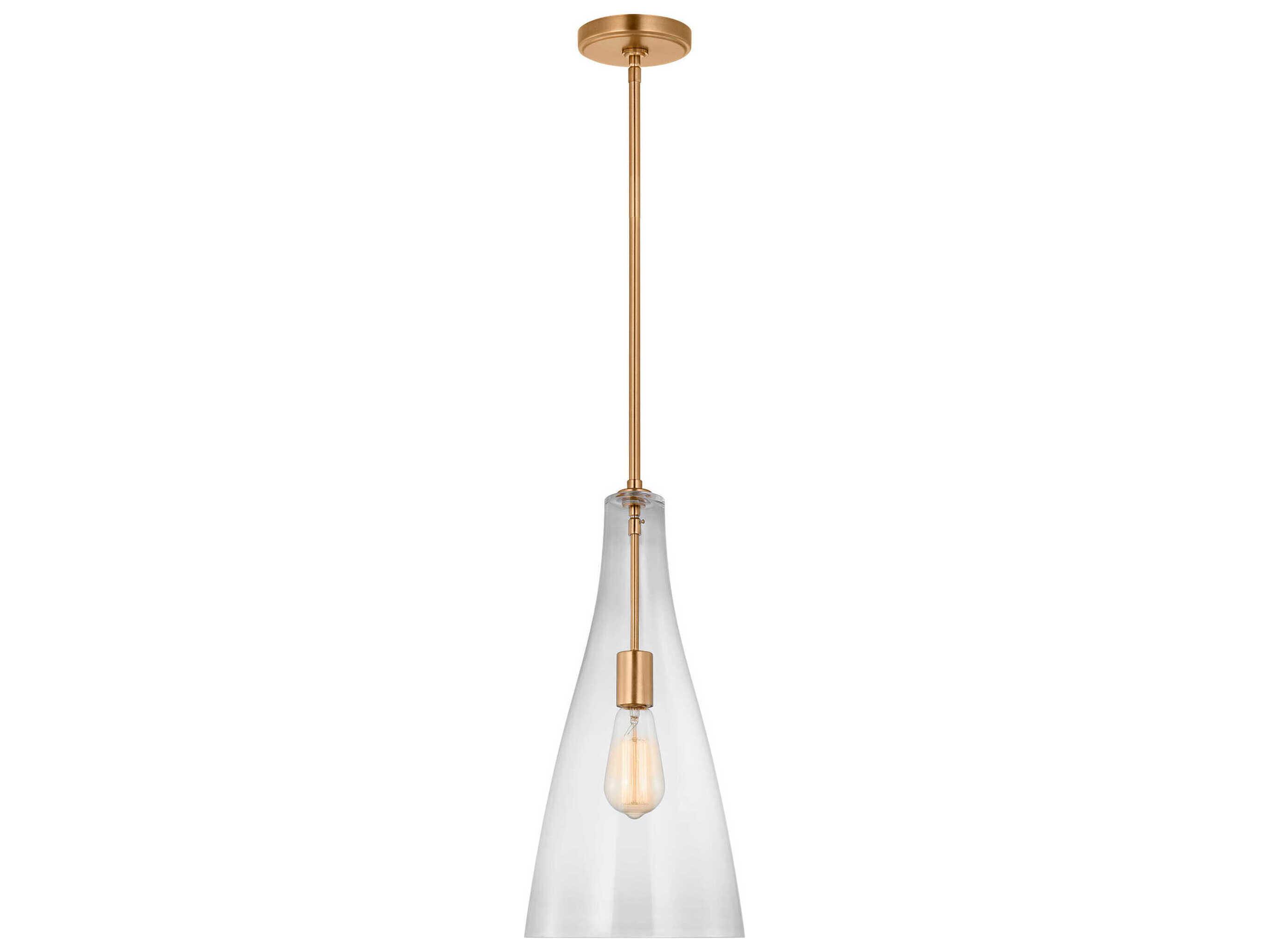 Visual Comfort Studio Arilda 1-Light Satin Brass Mini Pendant