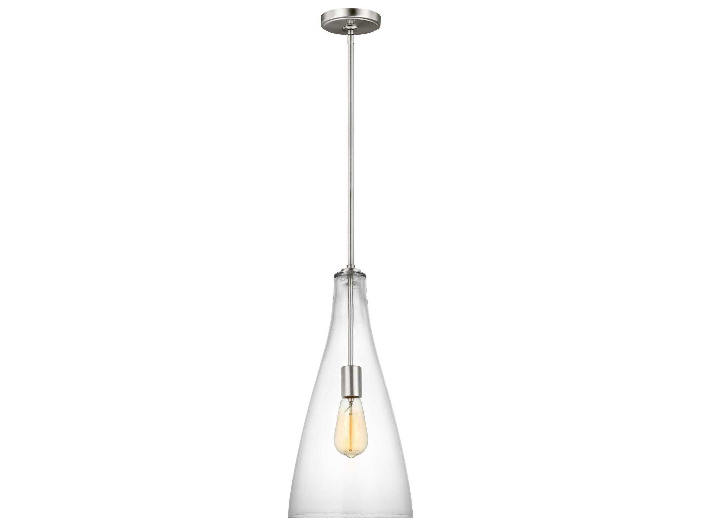 Visual Comfort Studio Arilda 1-Light Brushed Nickel Mini Pendant