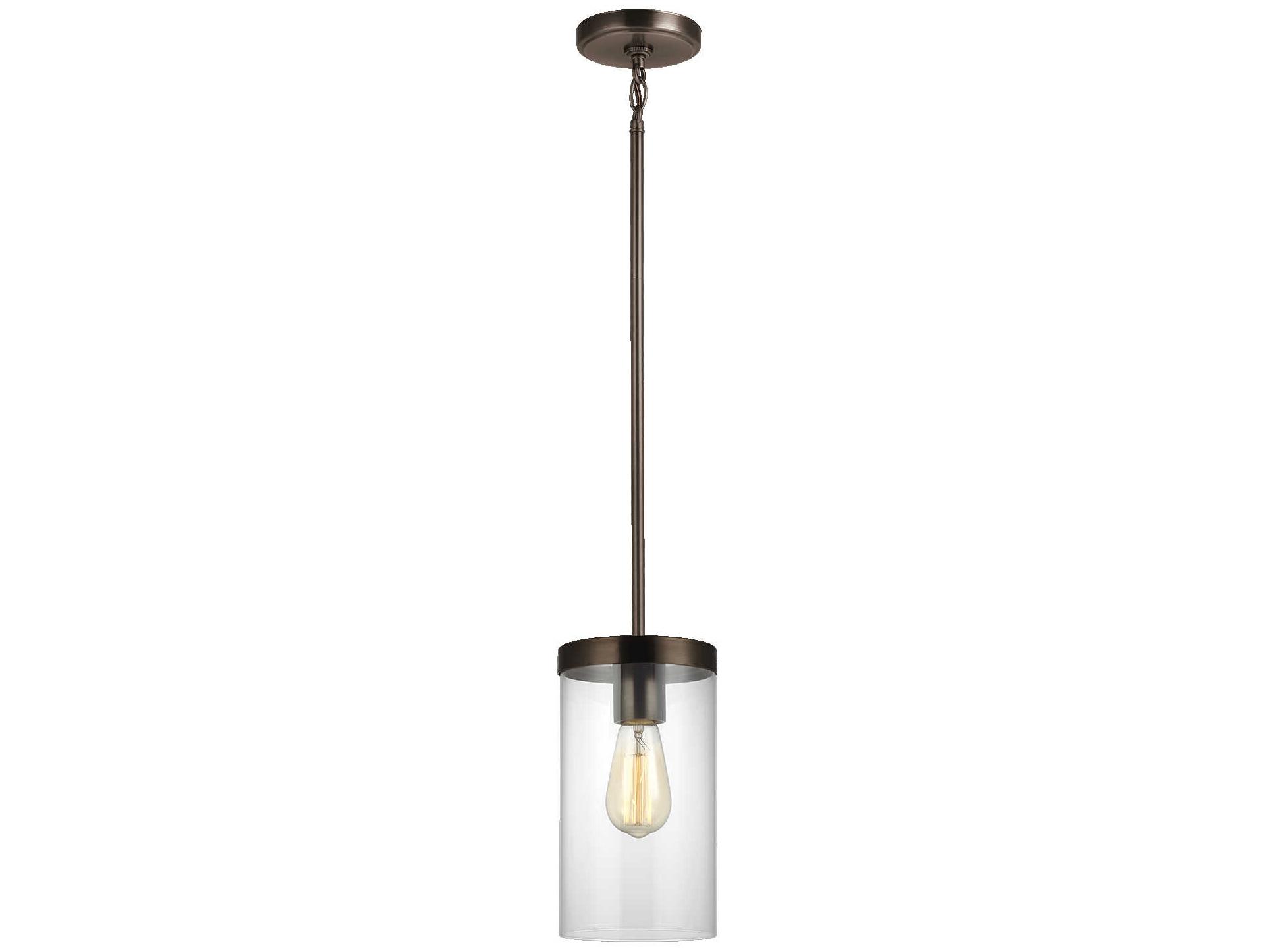 Visual Comfort Studio Zire 1-Light Brushed Oil Rubbed Bronze Cylinder Mini Pendant