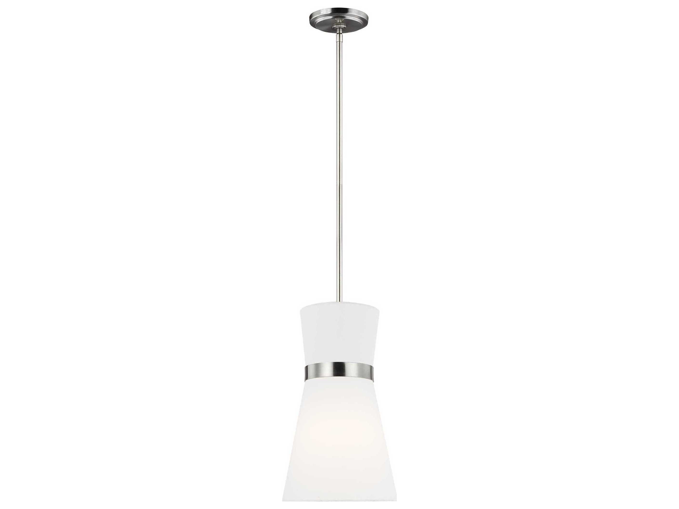 Visual Comfort Studio Clark 1-Light Brushed Nickel Mini Pendant