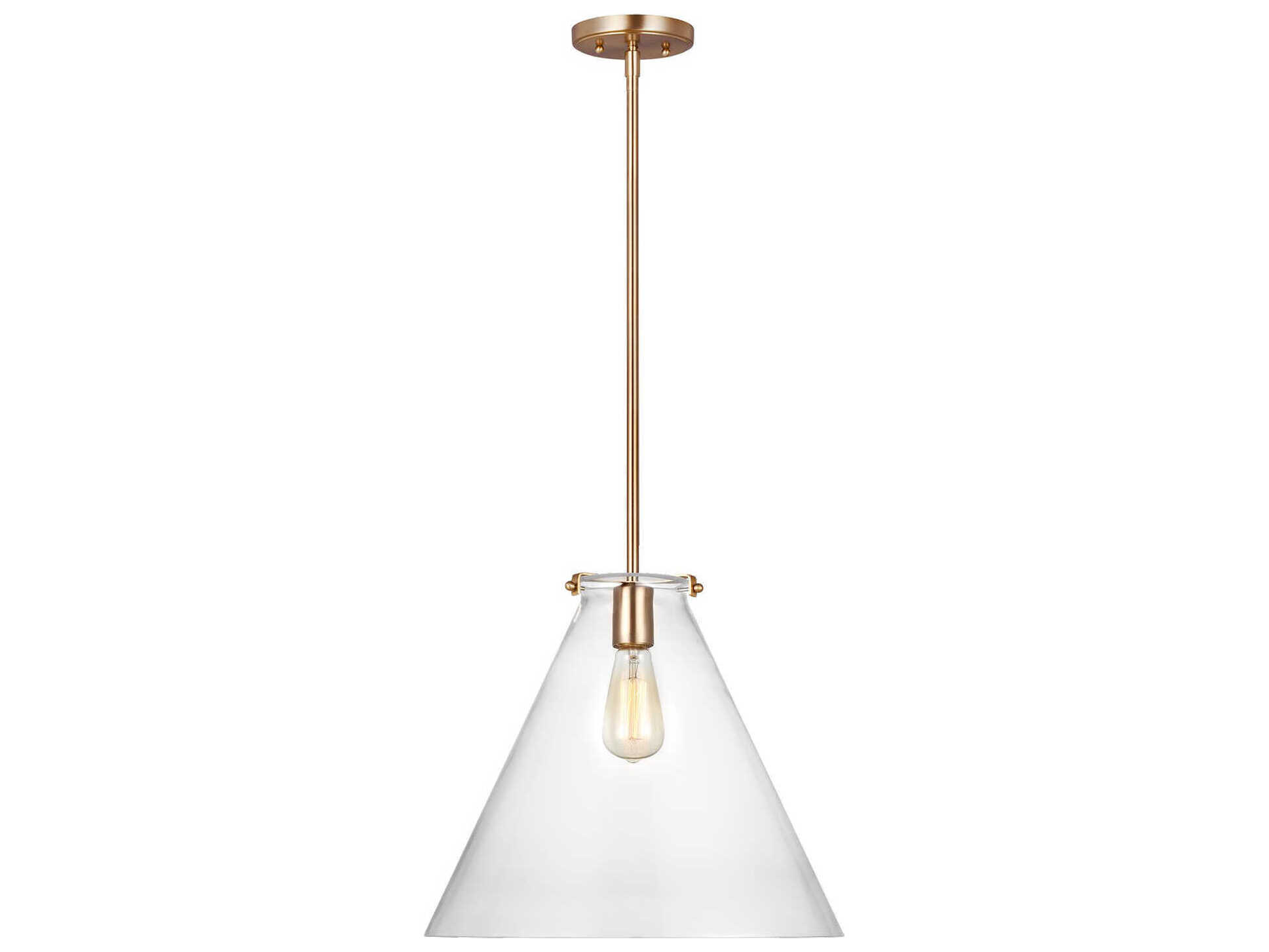 Visual Comfort Studio Kate 1-Light Satin Brass Pendant