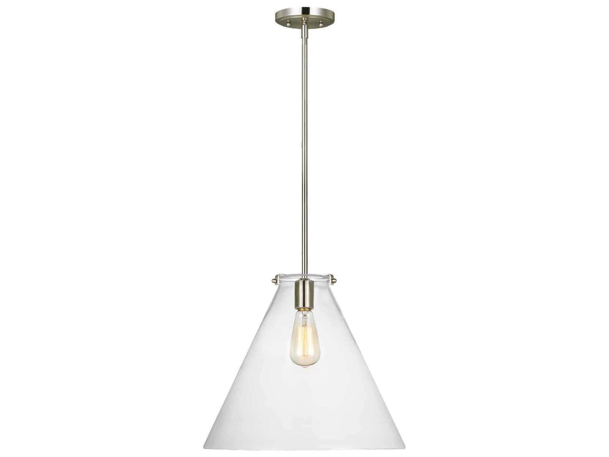 Visual Comfort Studio Kate 1-Light Brushed Nickel Pendant