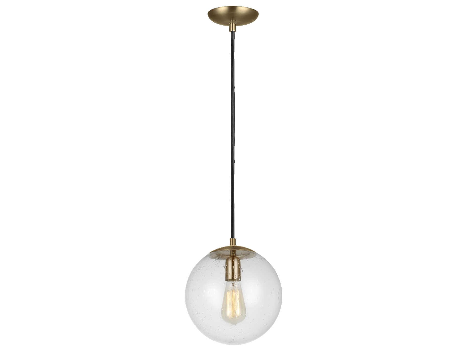 Visual Comfort Studio Leo 1-Light Satin Brass Globe Mini Pendant