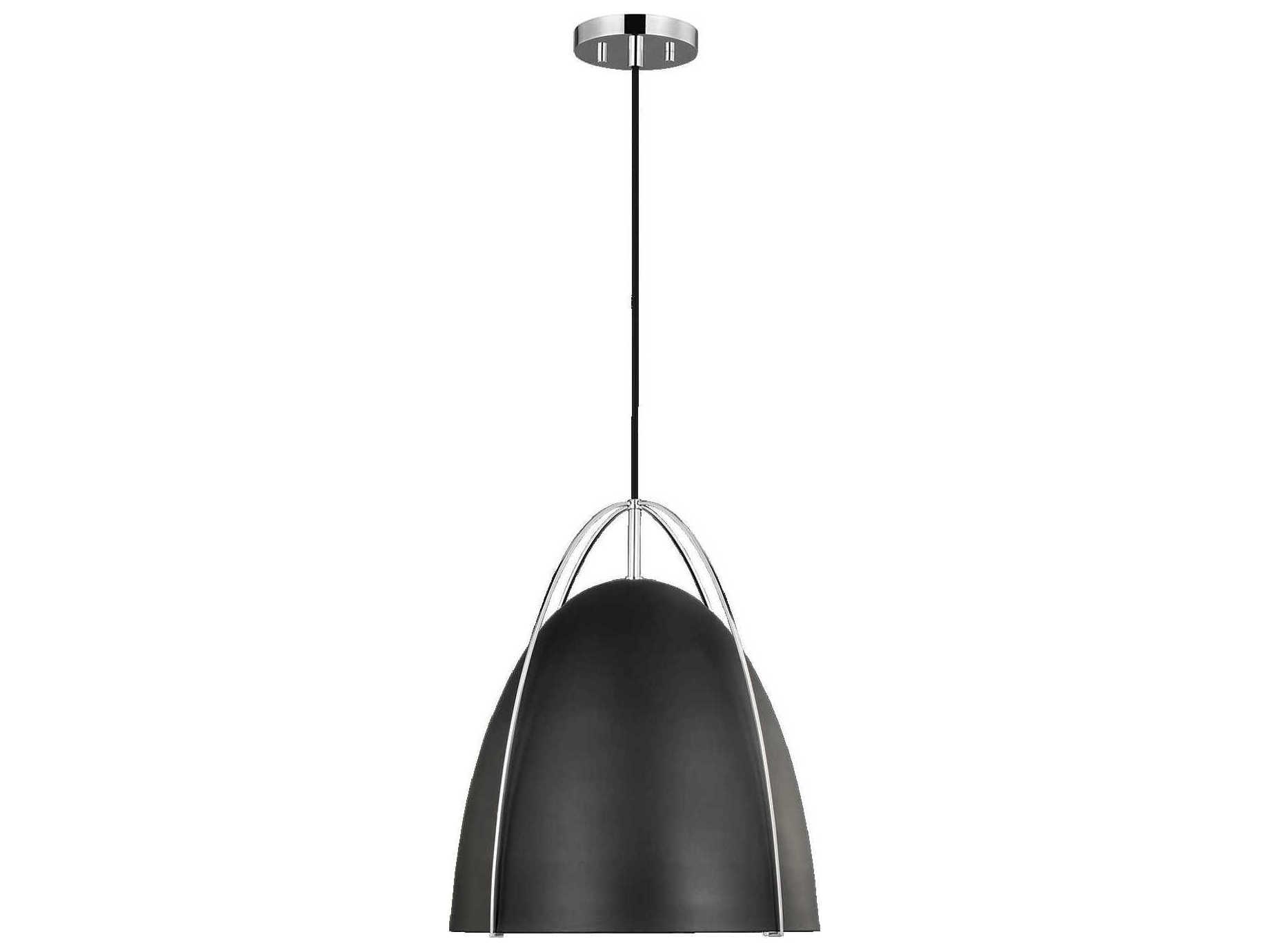 Visual Comfort Studio Norman 1-Light Chrome Black Pendant
