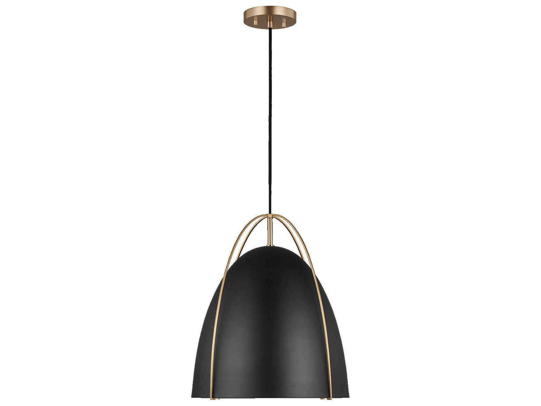 Visual Comfort Studio Norman 1-Light Satin Brass Pendant