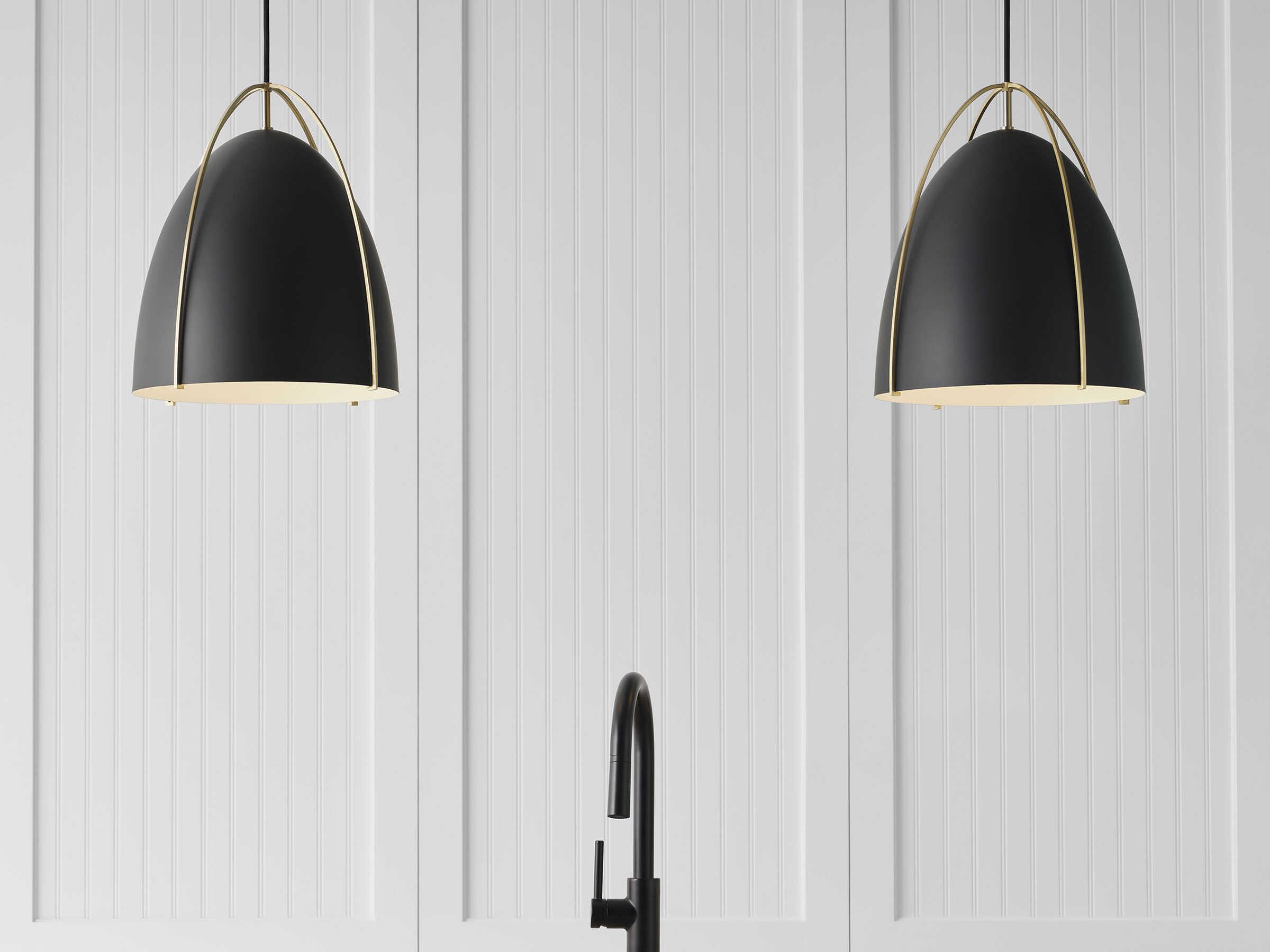 Visual Comfort Studio Norman 1-Light Satin Brass Pendant