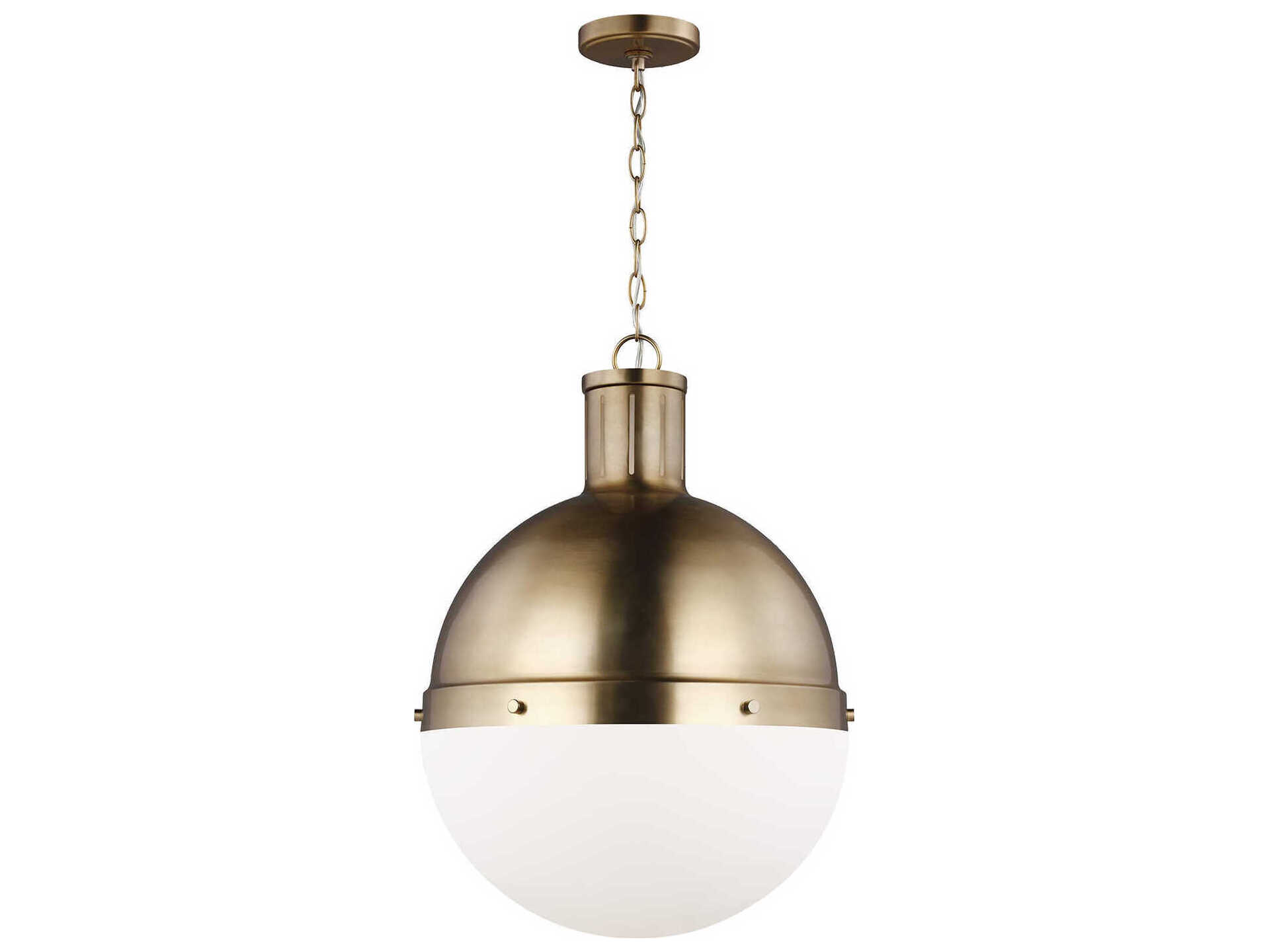 Visual Comfort Studio Hanks 1-Light Satin Brass Globe Pendant