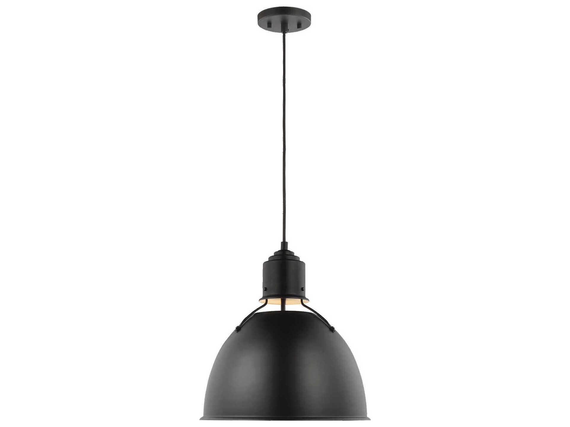 Visual Comfort Studio Huey 1-Light Midnight Black Dome Pendant