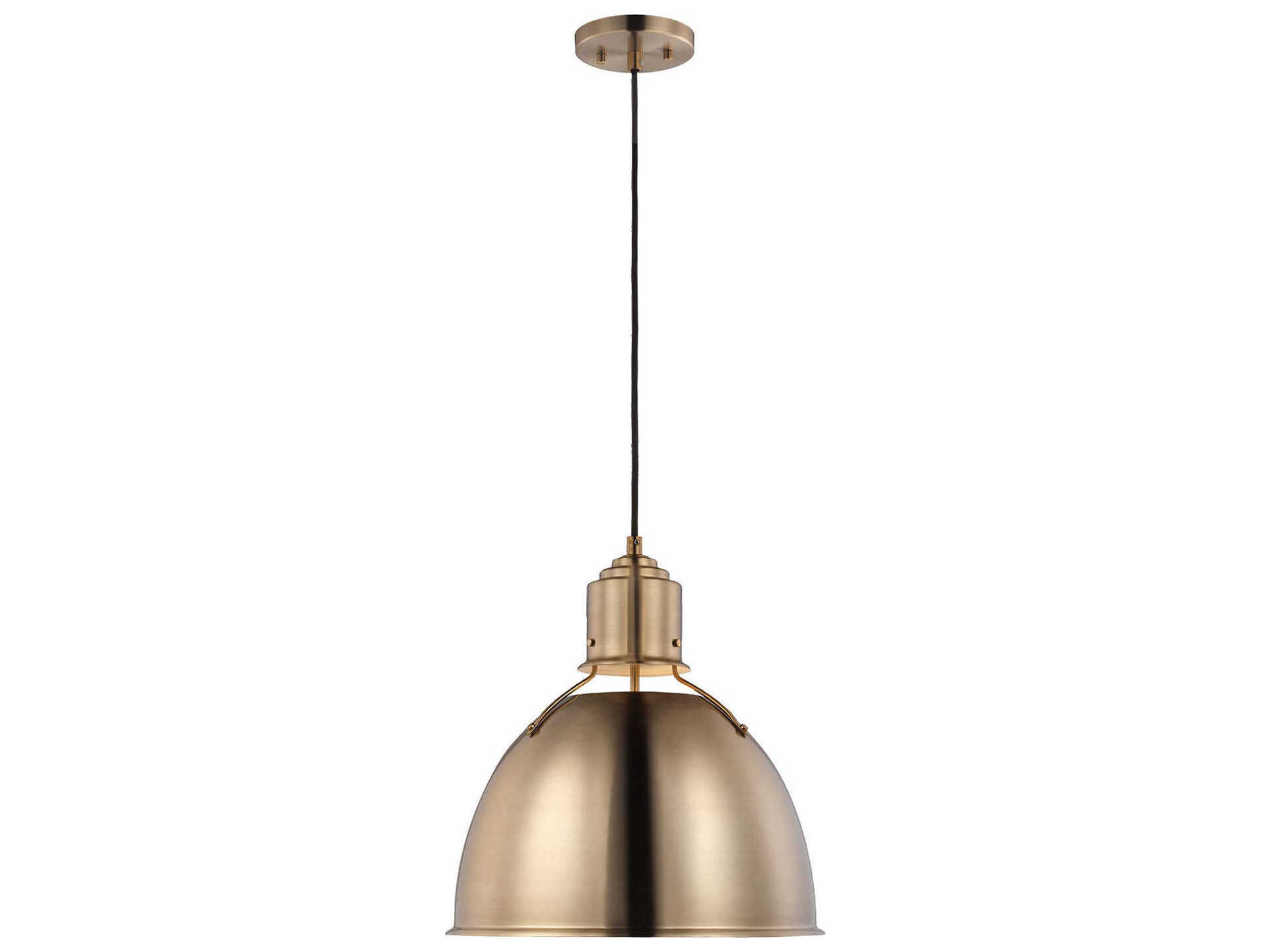 Visual Comfort Studio Huey 1-Light Satin Brass Dome Pendant
