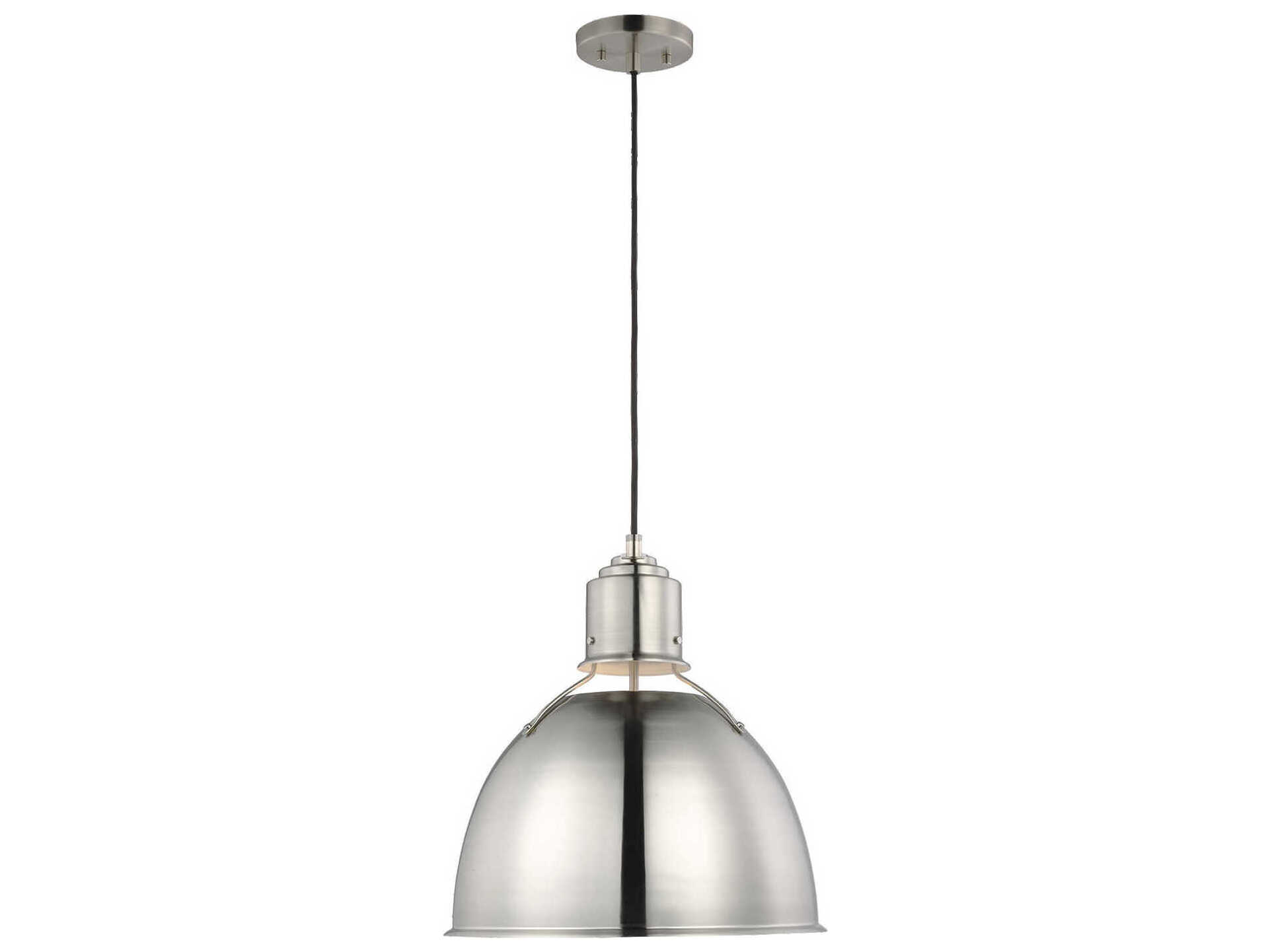 Visual Comfort Studio Huey 1-Light Brushed Nickel Dome Pendant