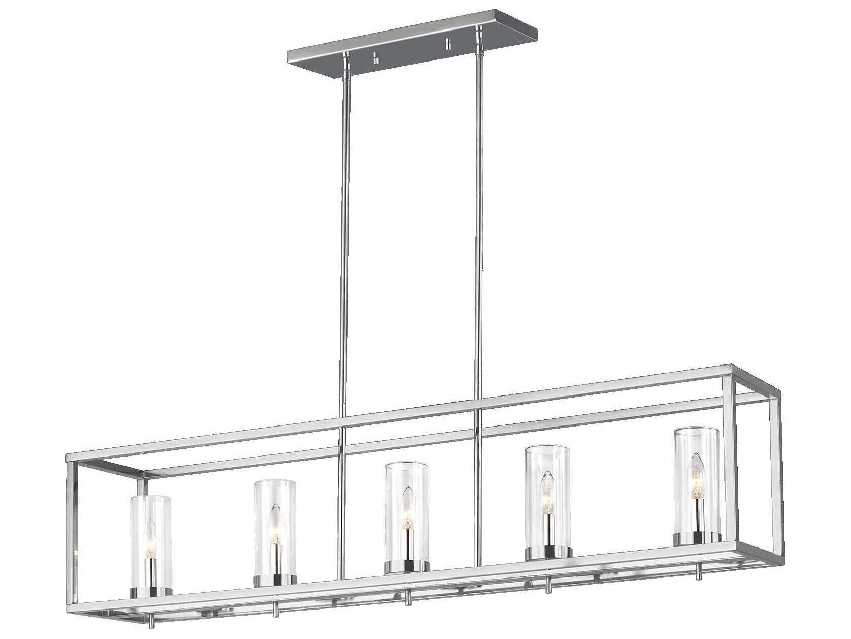 Visual Comfort Studio Zire 5-Light Chrome Cylinder Island Pendant