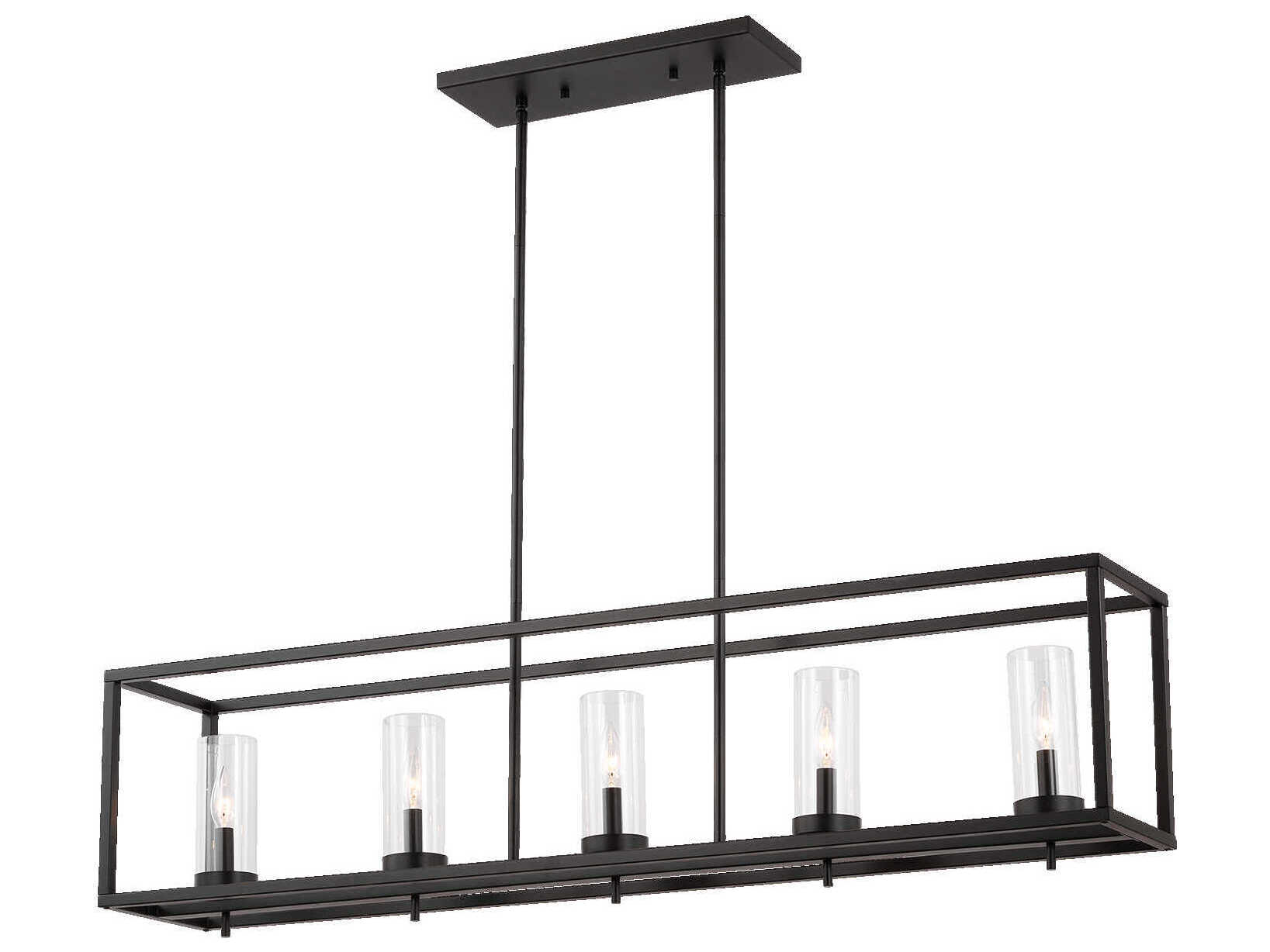 Visual Comfort Studio Zire 5-Light Midnight Black Cylinder Island Pendant