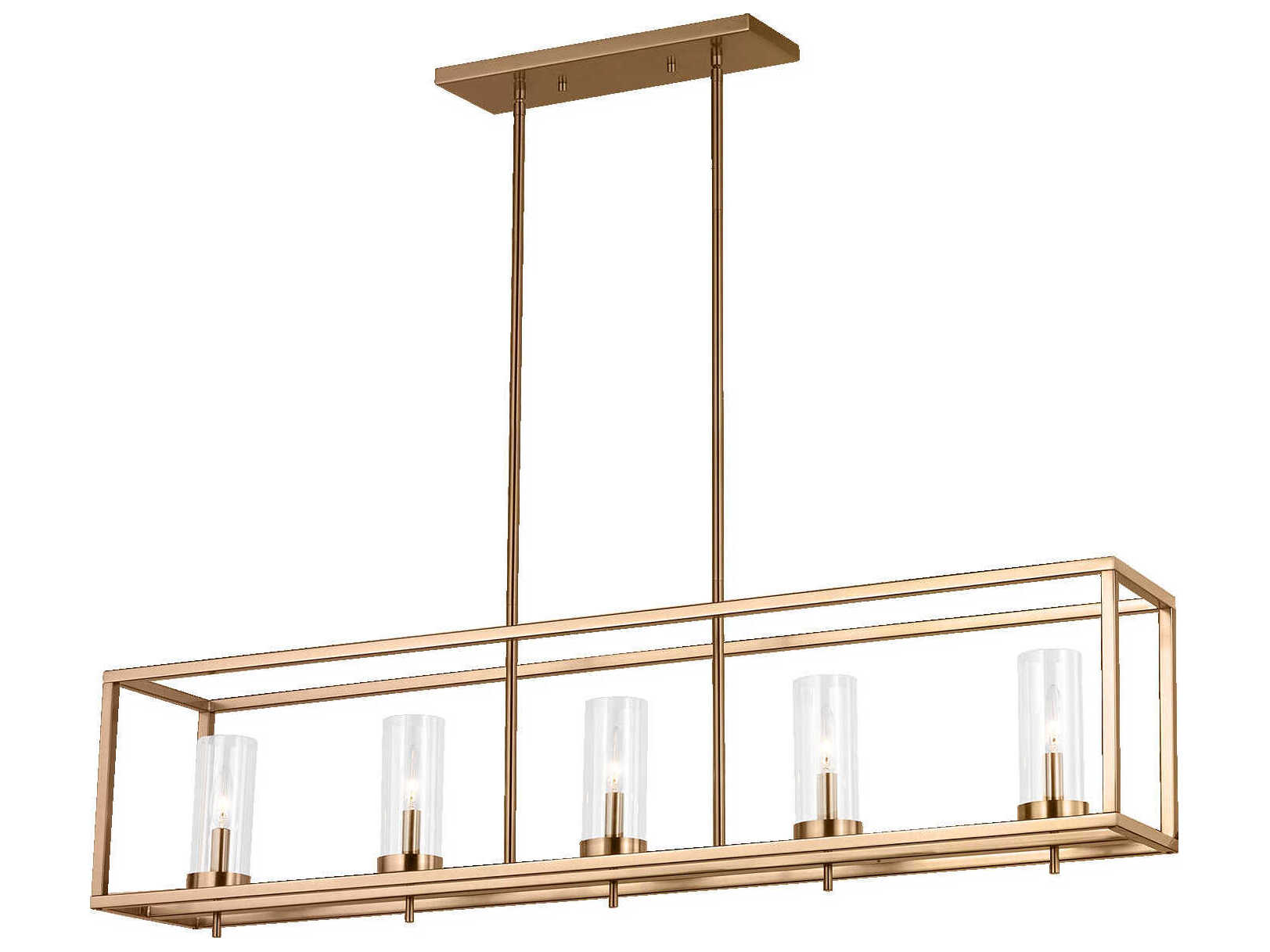 Visual Comfort Studio Zire 5-Light Satin Brass Cylinder Island Pendant