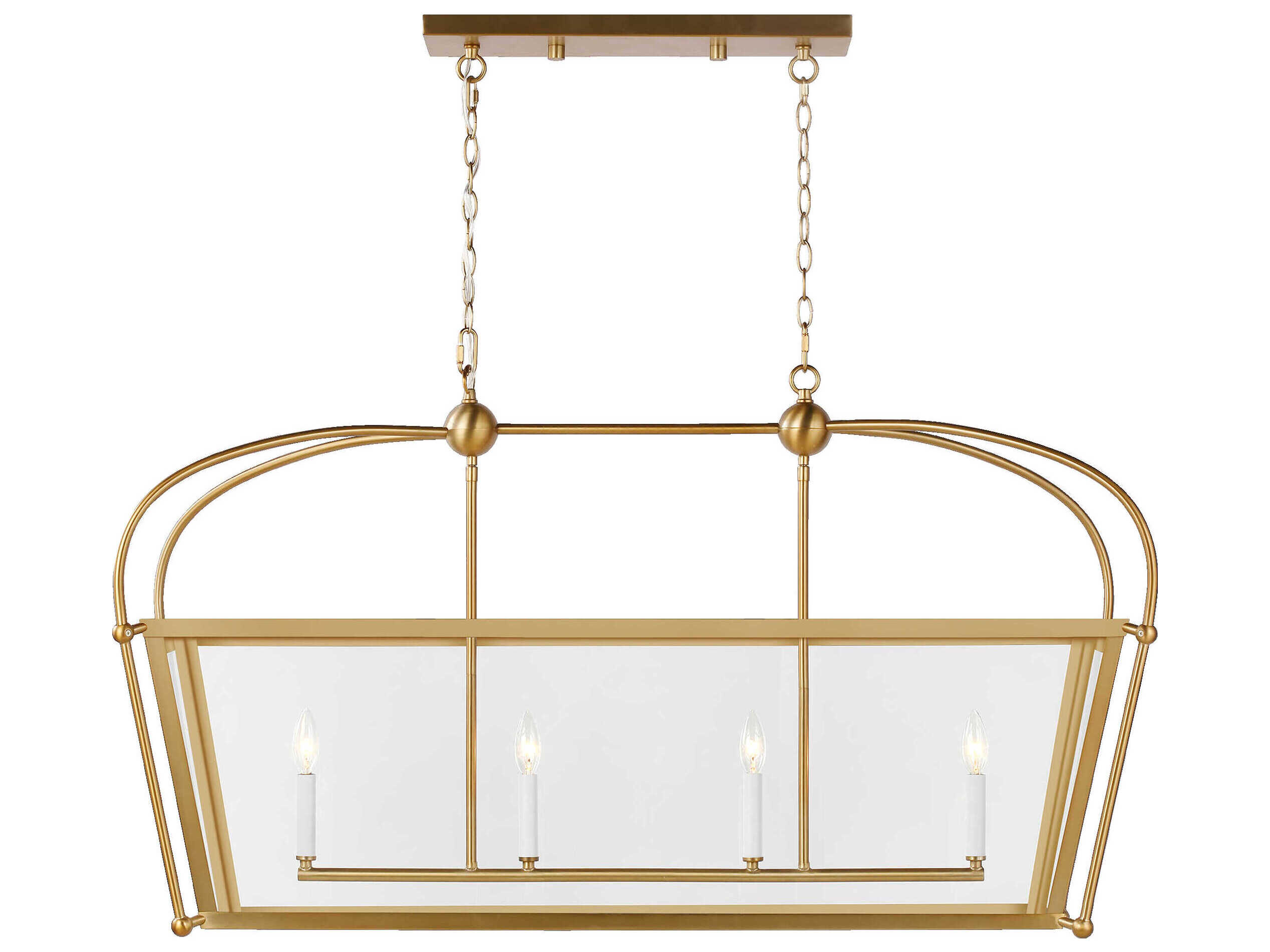 Visual Comfort Studio Charleston 4-Light Satin Brass Lantern Island Pendant