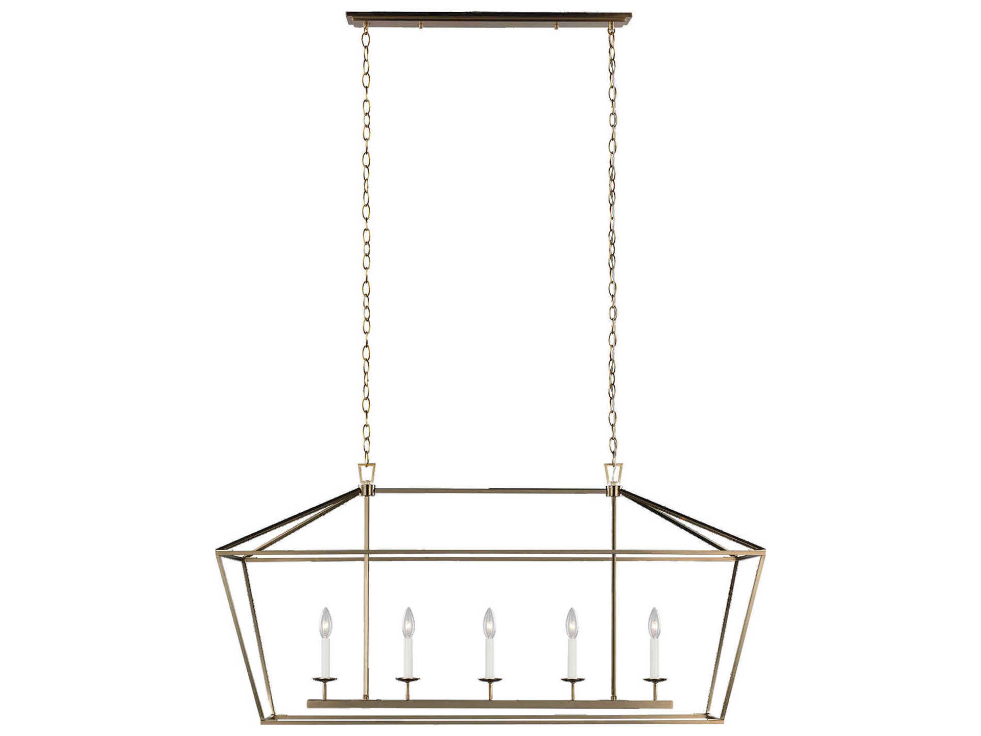 Visual Comfort Studio Dianna 5-Light Satin Brass Lantern Island Pendant