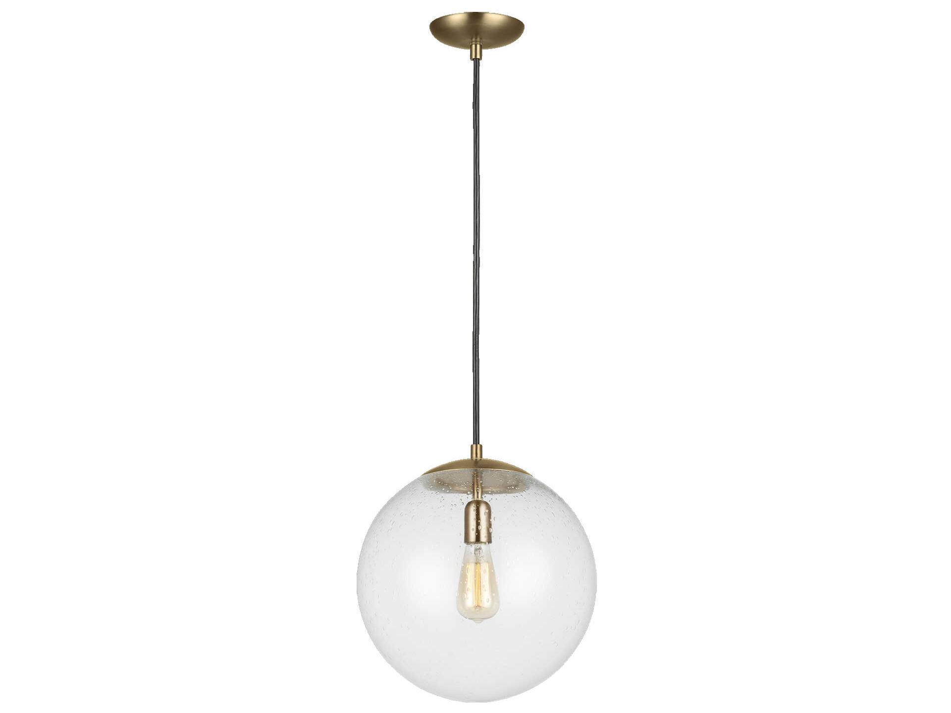 Visual Comfort Studio Leo 1-Light Satin Brass Globe Pendant