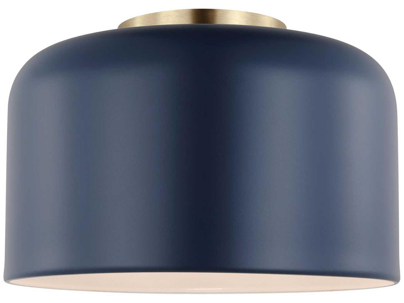Visual Comfort Studio Malone 1-Light Navy Blue Dome Flush Mount