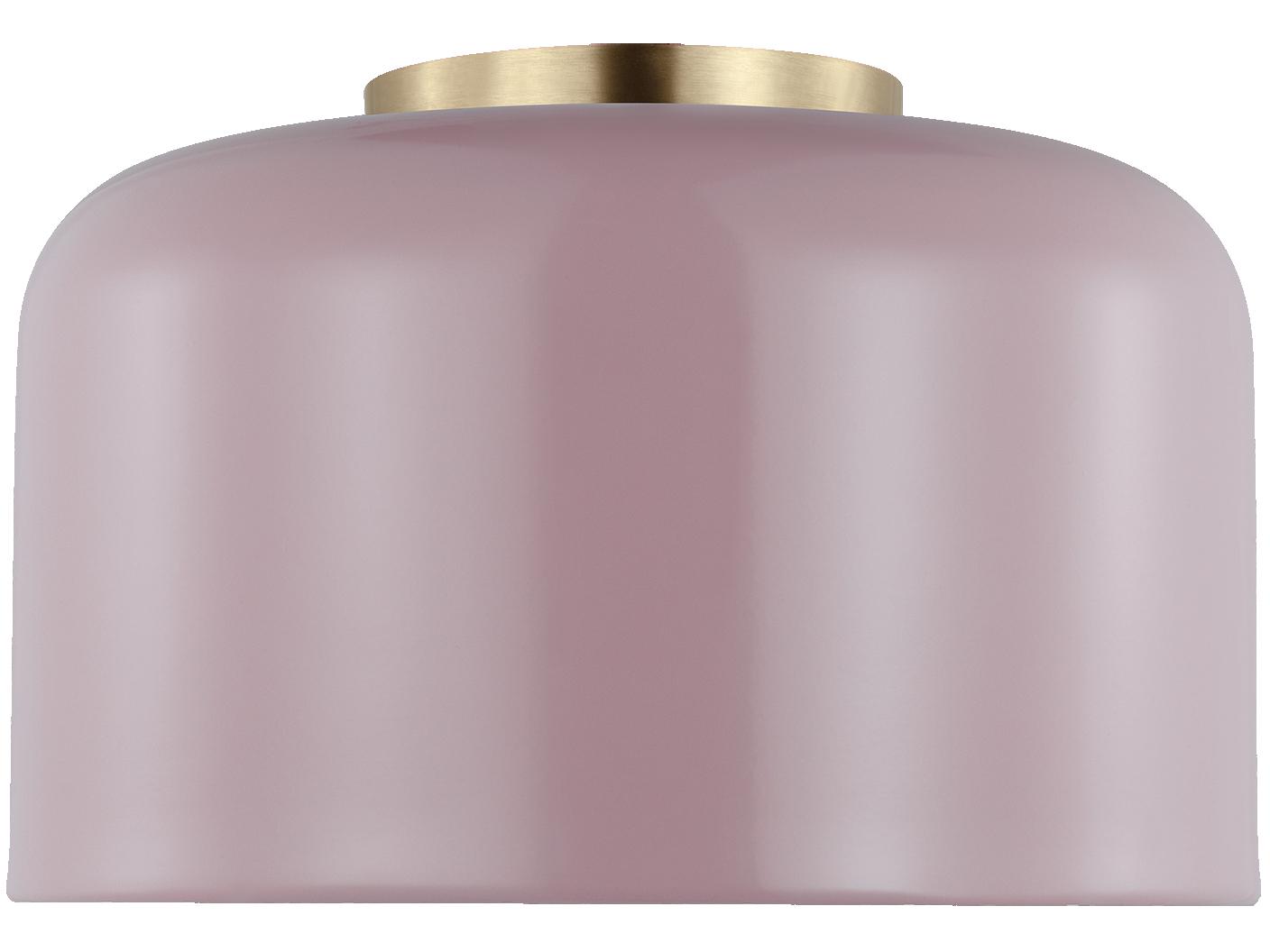 Visual Comfort Studio Malone 1-Light Rose Pink Dome Flush Mount